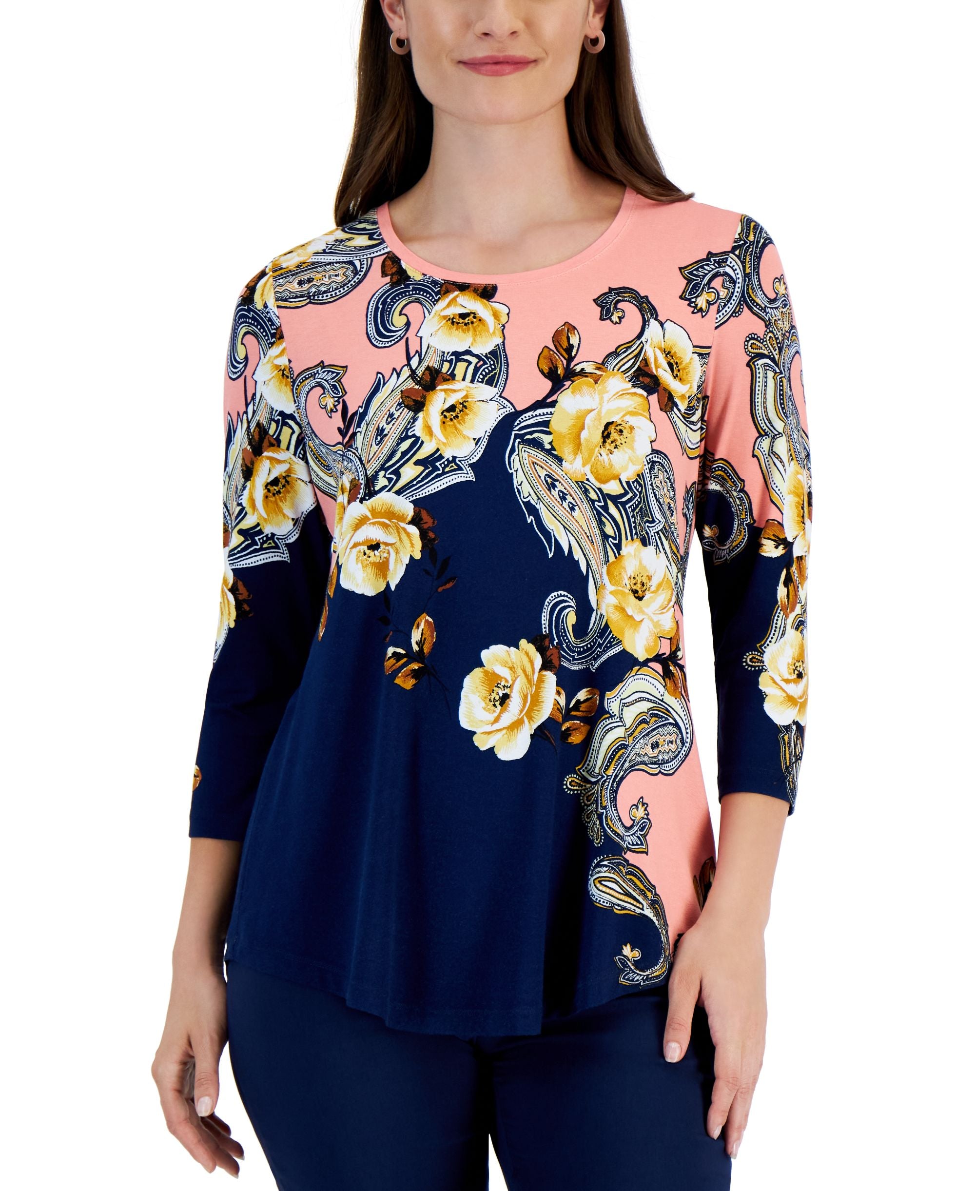 JM Collection Petite Garden Nostalgia Top