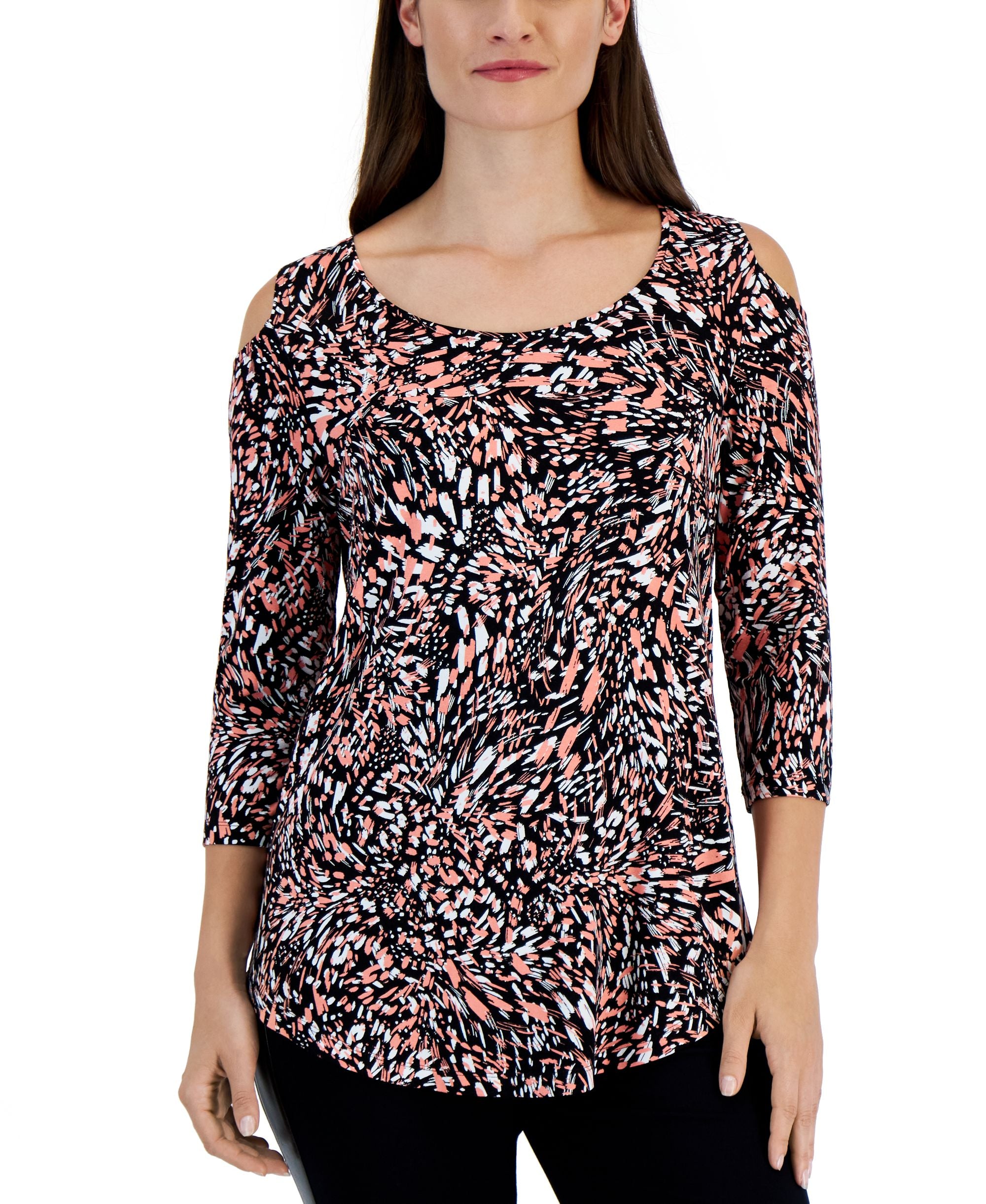 Women's Splashed Animal-Print Top