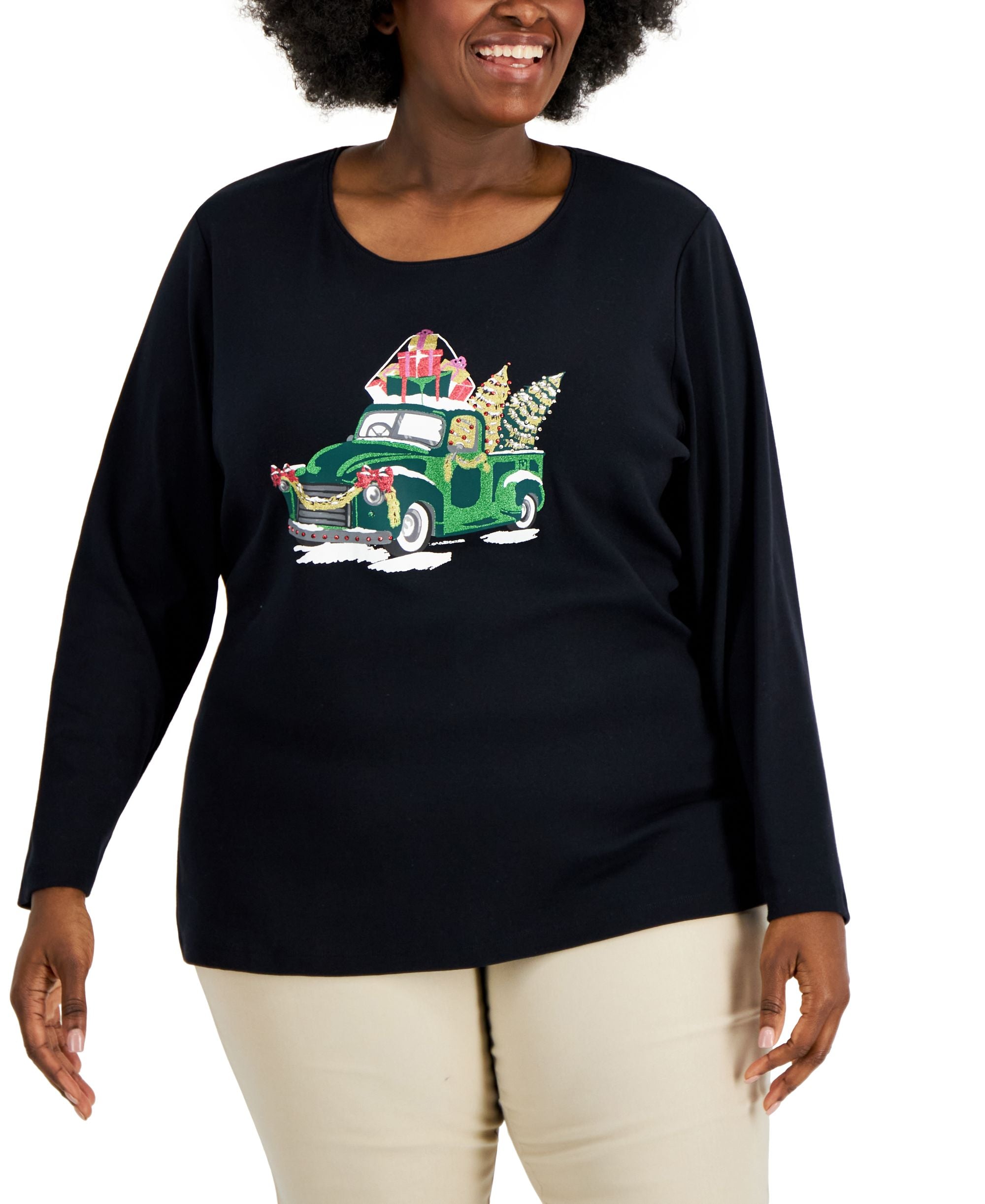 Karen Scott Plus Size Embellished Top