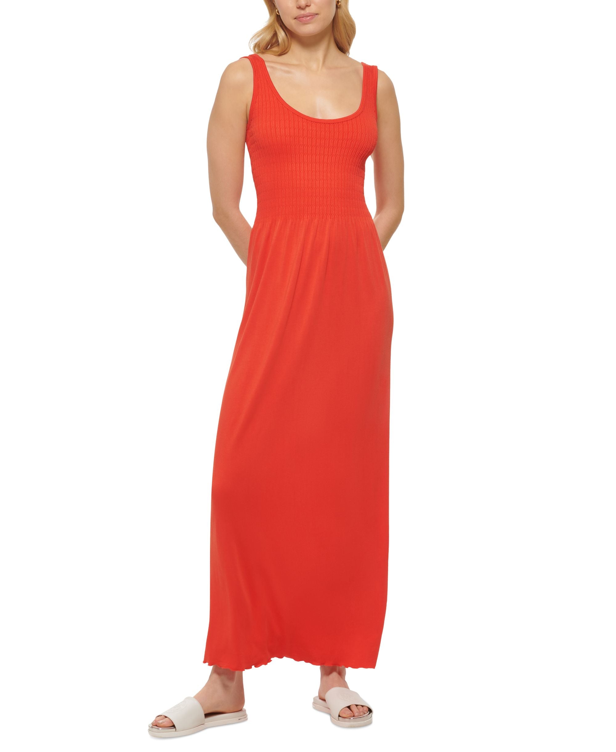 DKNY Jeans Womens Stitch Yoke Maxi Dress