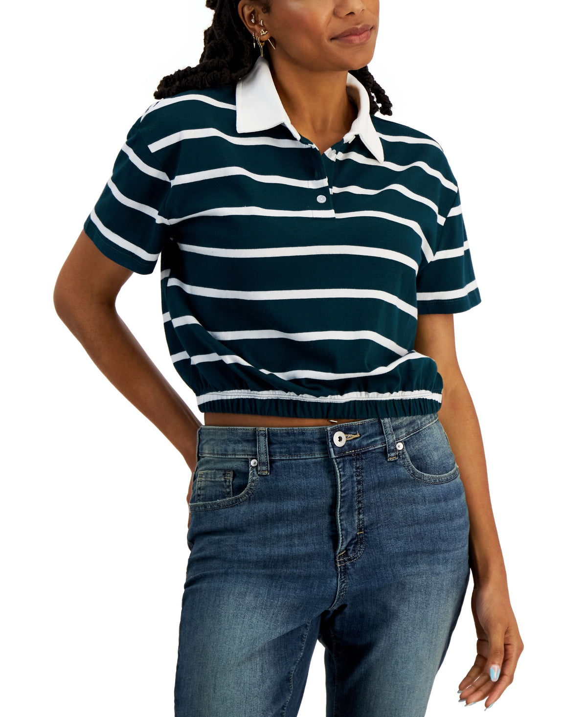 Juniors' Striped Ruby Shirt