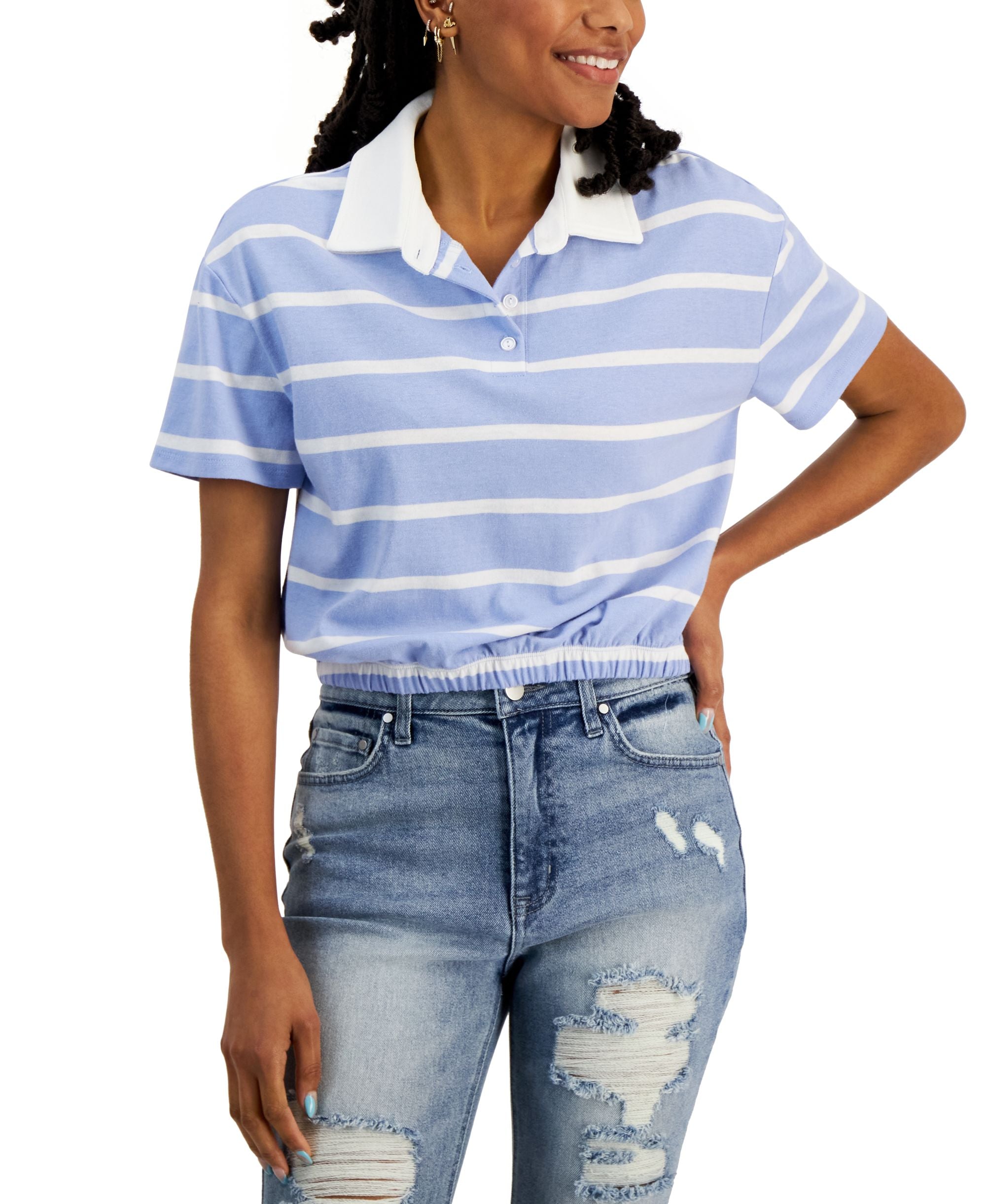 Juniors' Striped Ruby Shirt