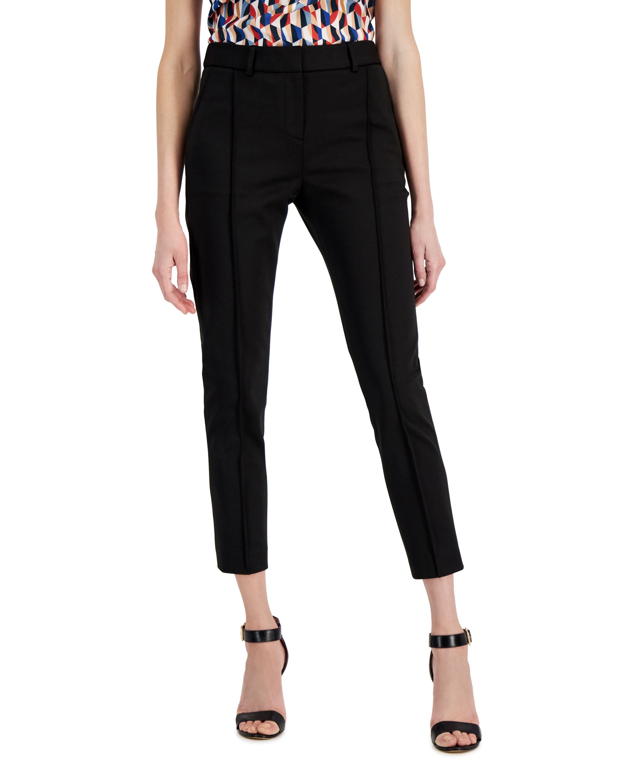 Tahari Asl Womens Seamed Front Ponte Pants