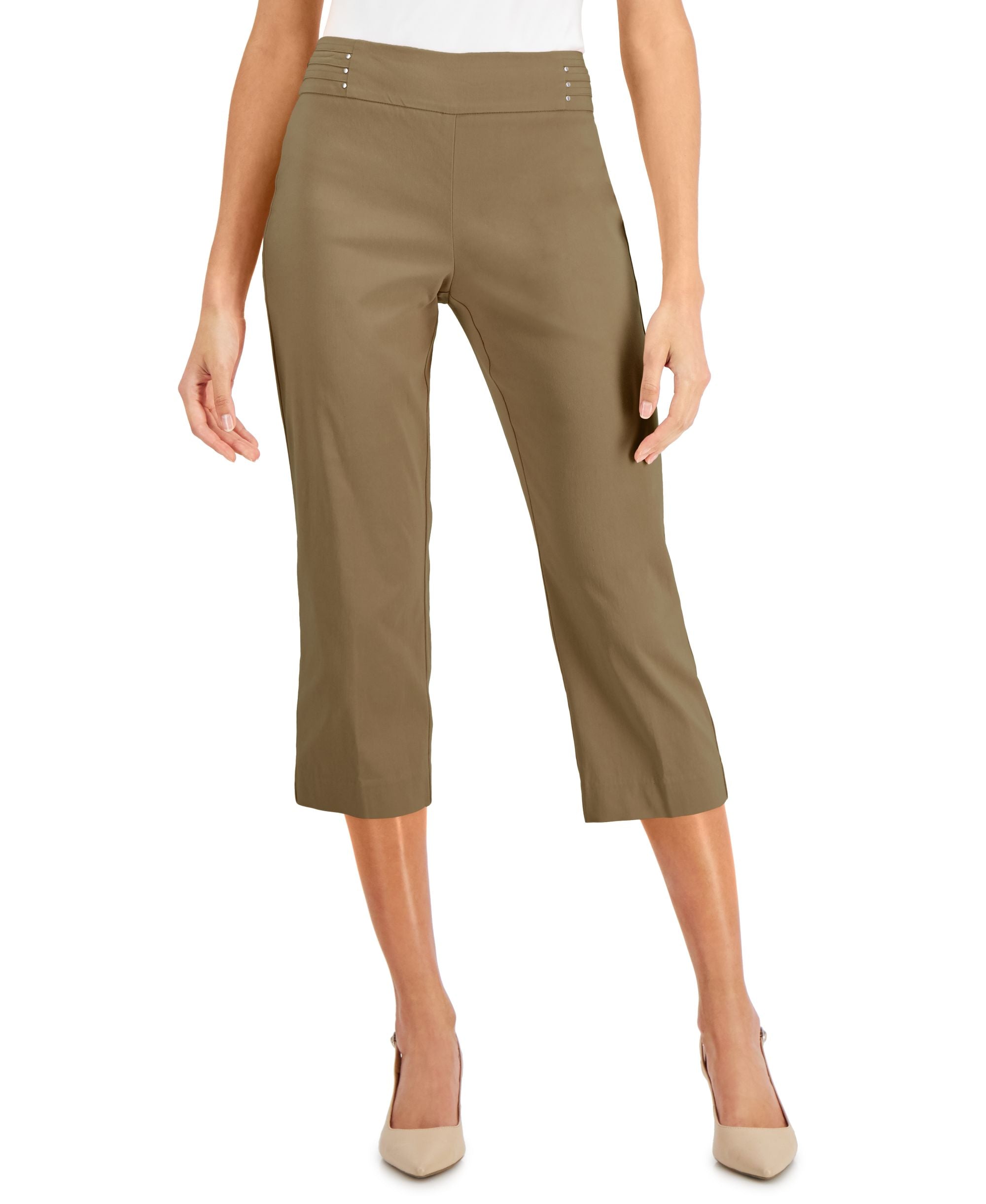 JM Collection Embellished Pull On Capri Pants