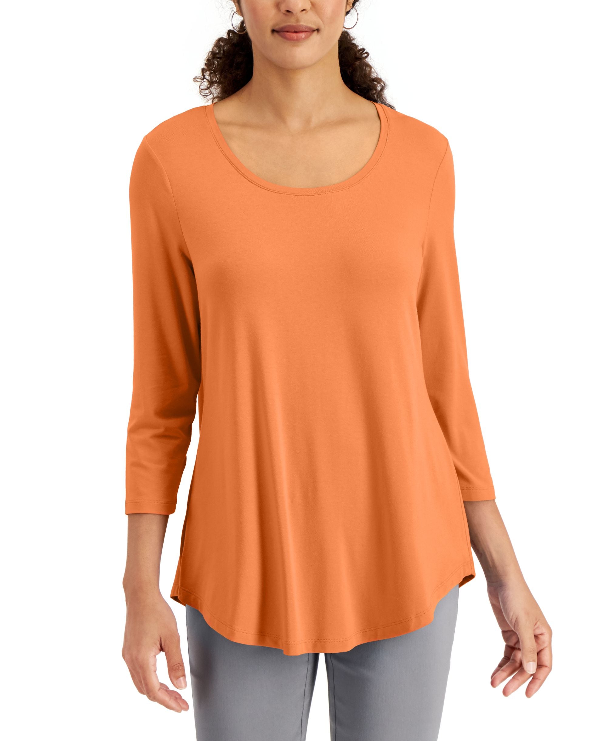JM Collection Womens 3/4 Sleeve Top