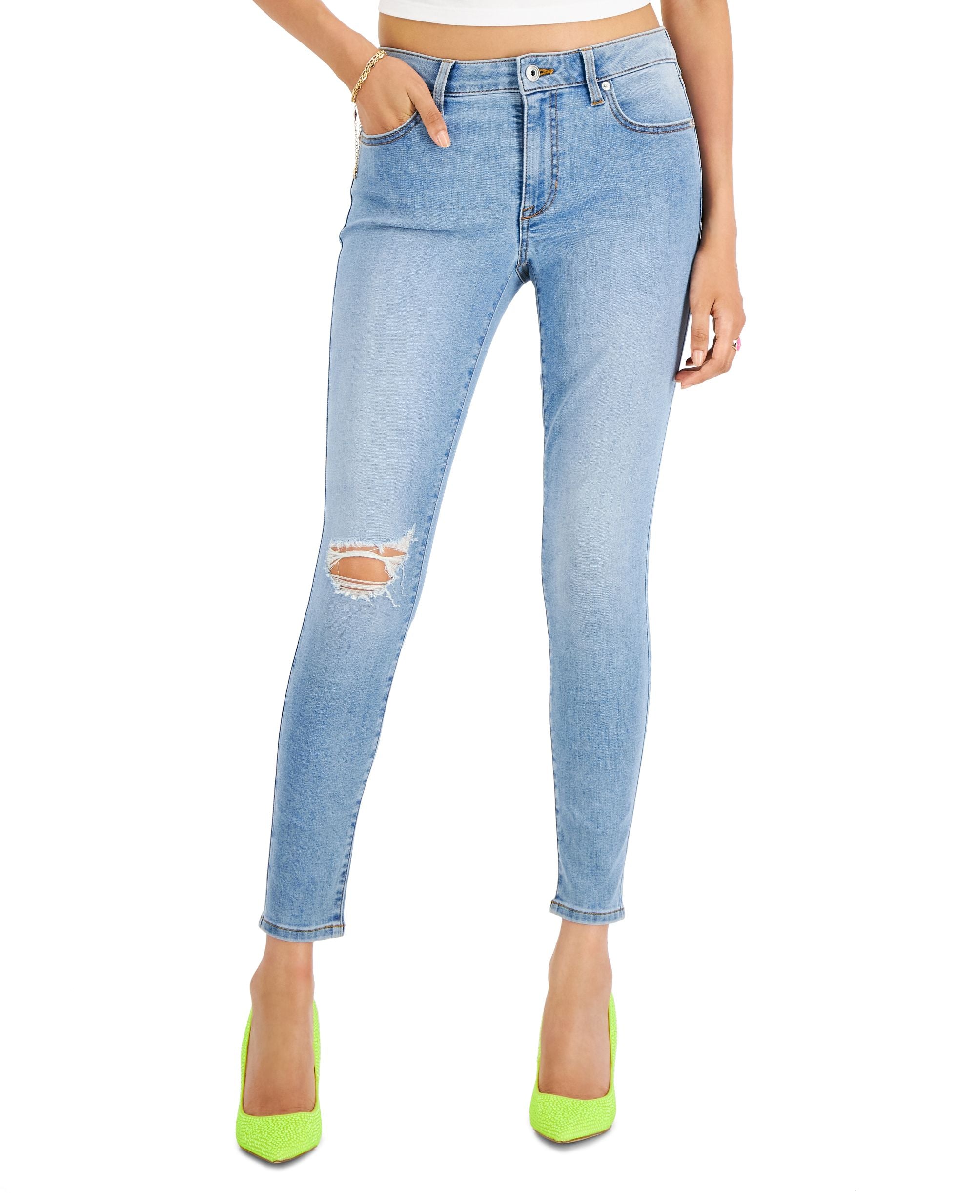 Juniors' Mid Rise Skinny Ankle Jeans