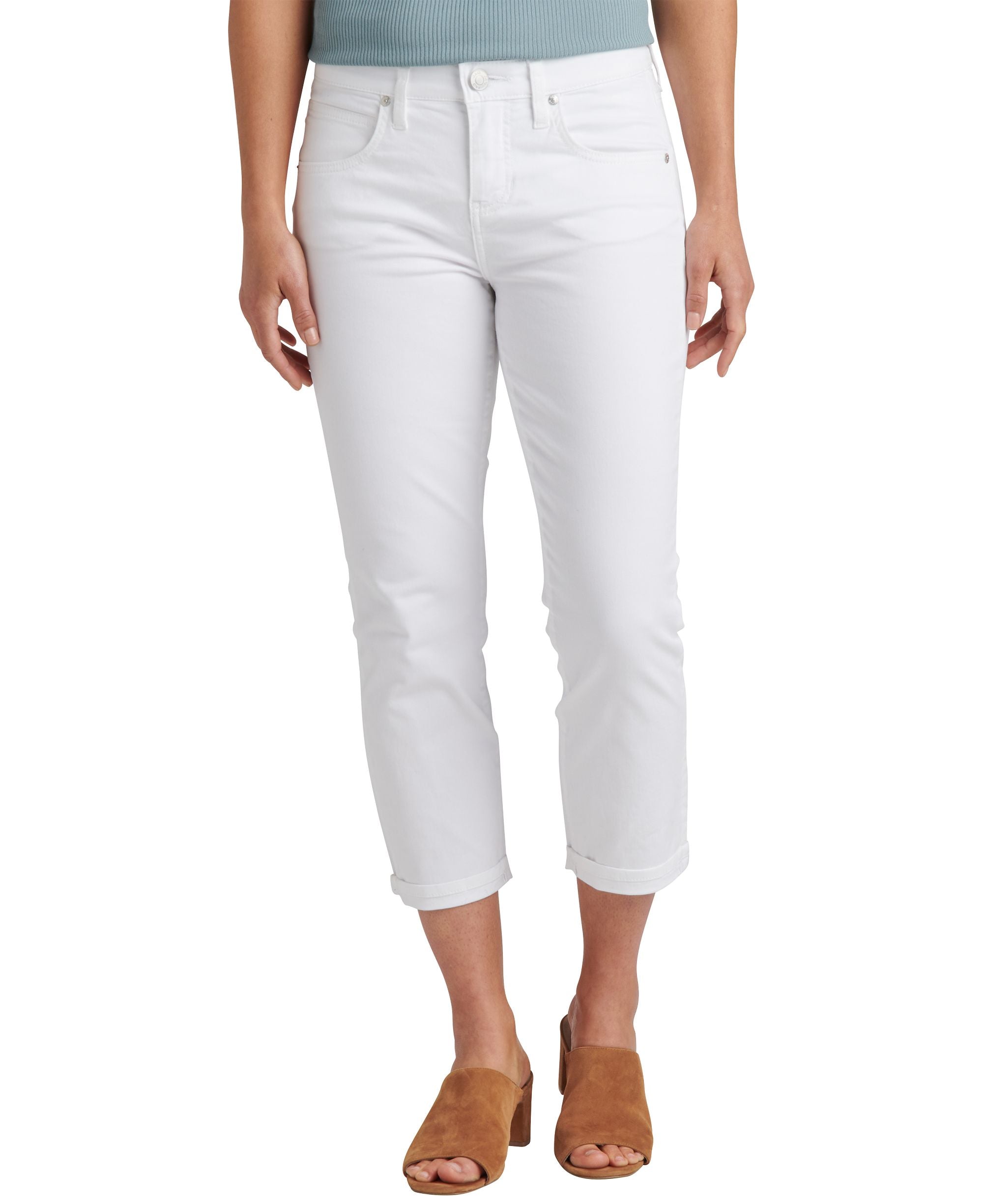 Jag Petite Cecilia Mid Rise Capri Pants