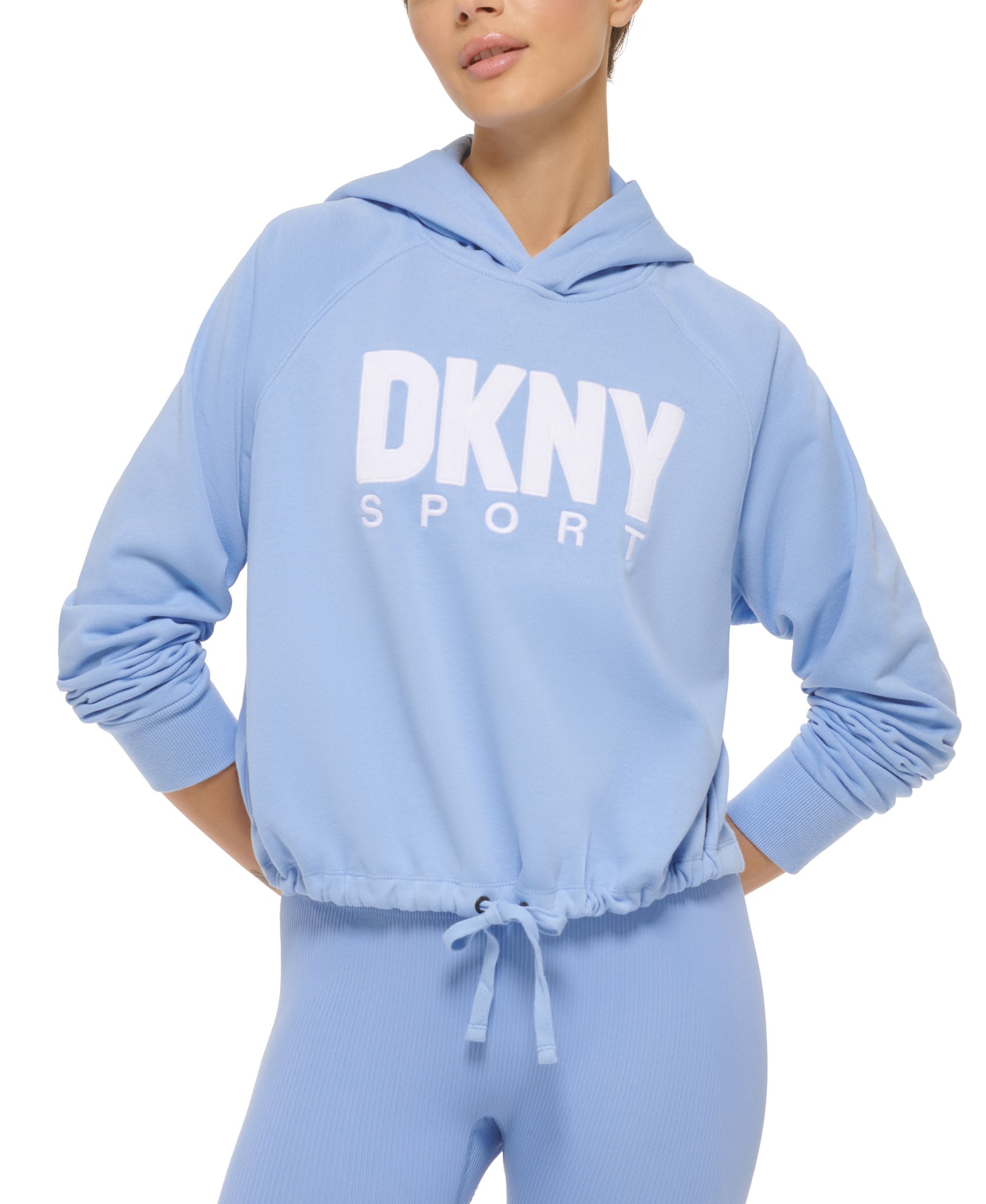 DKNY Sport Womens Drawstring Hem Hoodie
