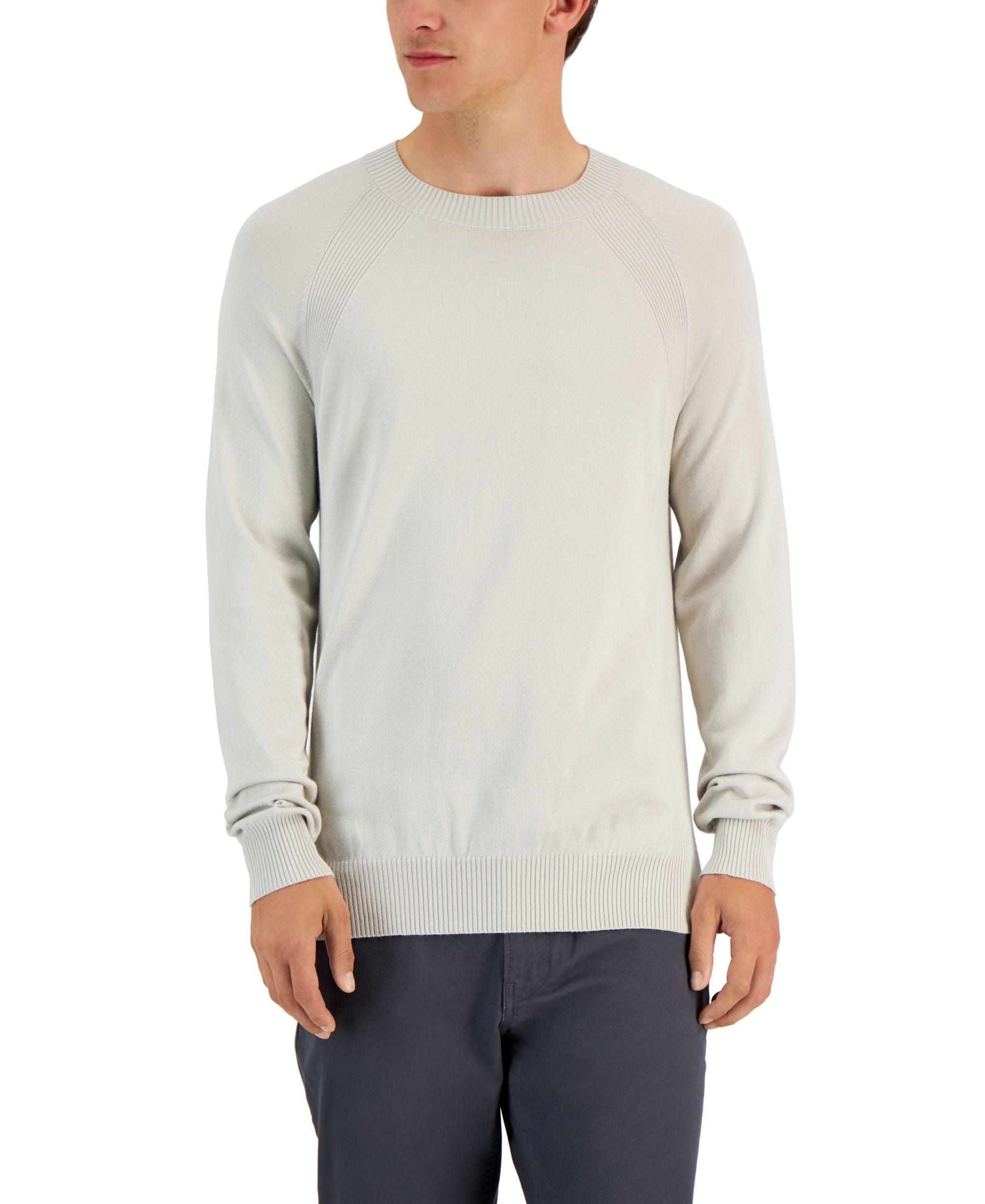 Alfani Mens Ribbed Raglan Sweater