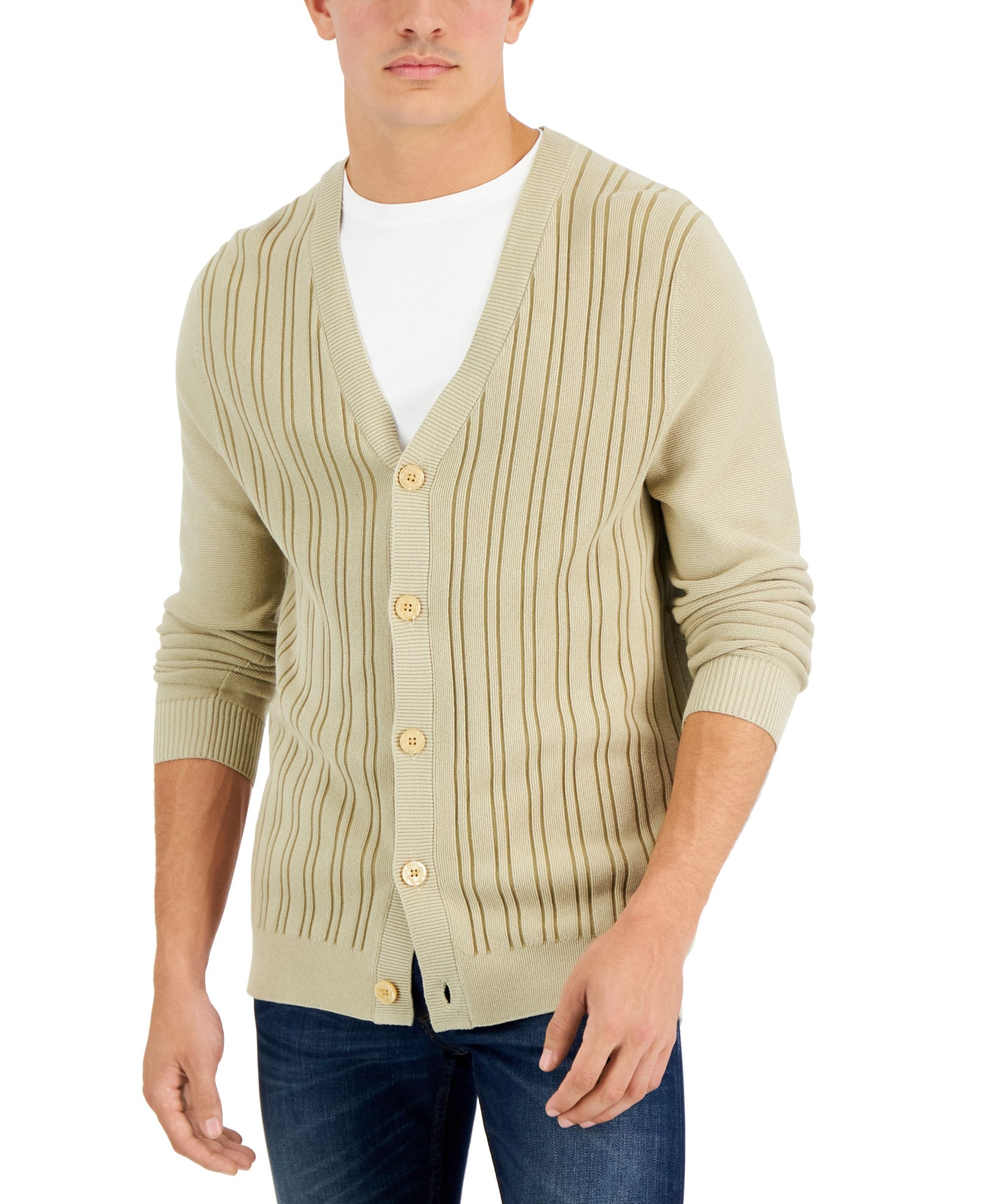 Alfani Mens Striped Cardigan