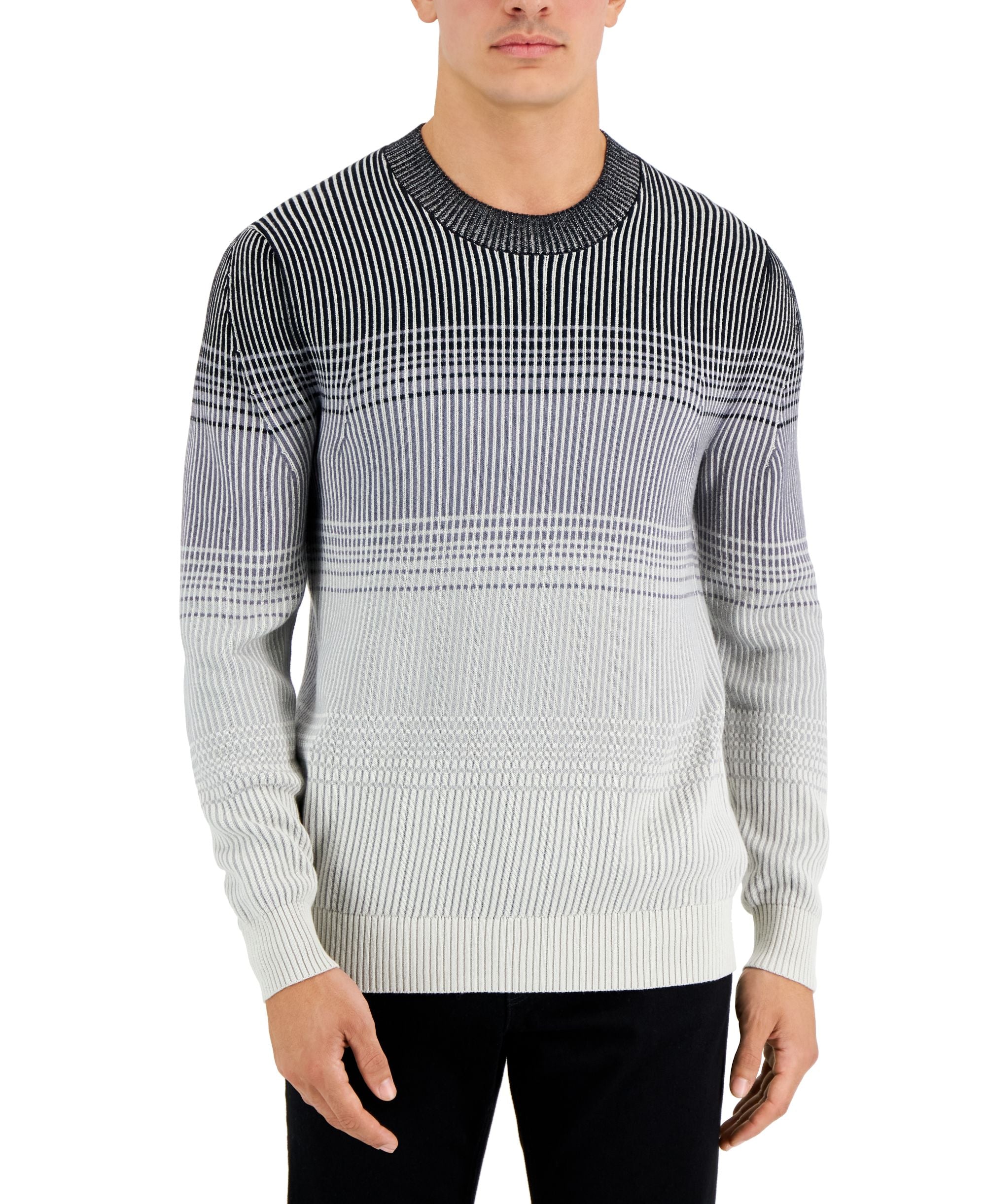 Alfani Mens Ombre Striped Sweater
