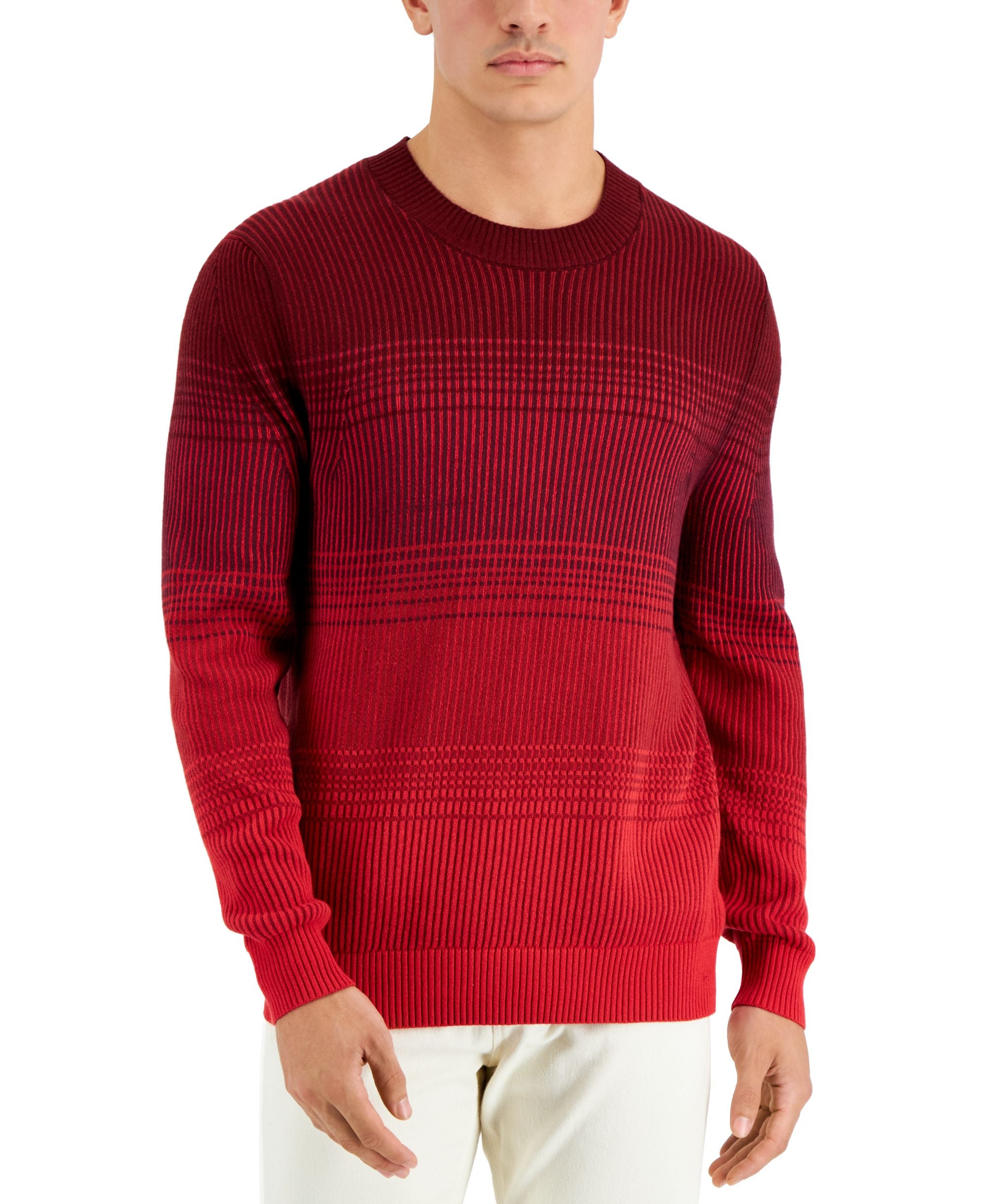 Alfani Mens Ombre Striped Sweater