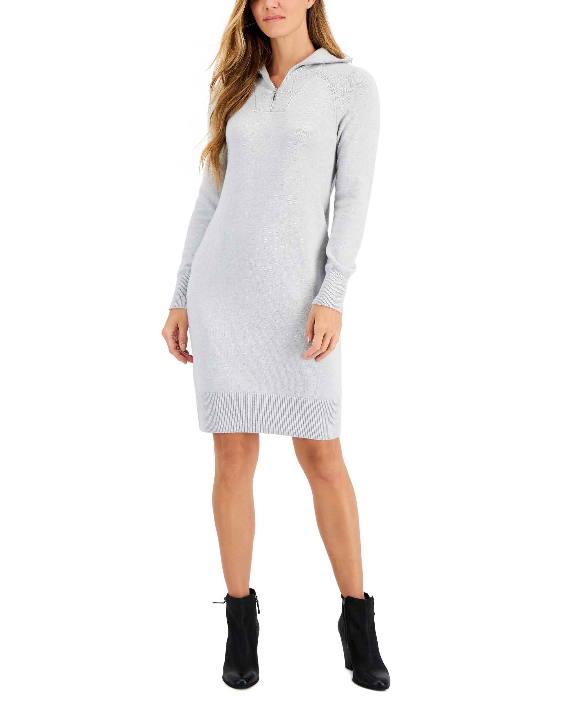 Charter Club Womens 1/2 Zip Sweater Dress