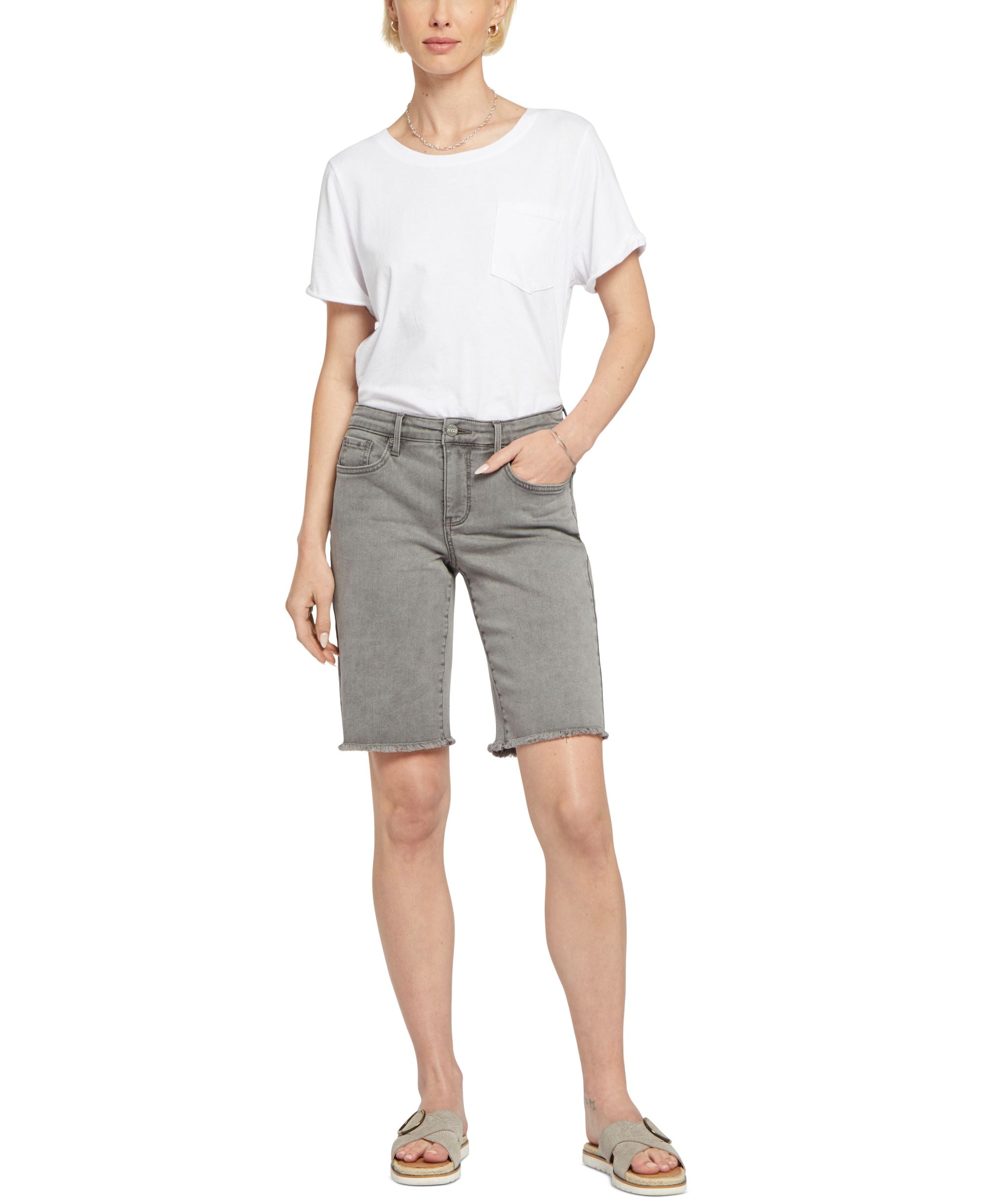 Nydj Boyfriend Shorts Frayed Hem Shorts