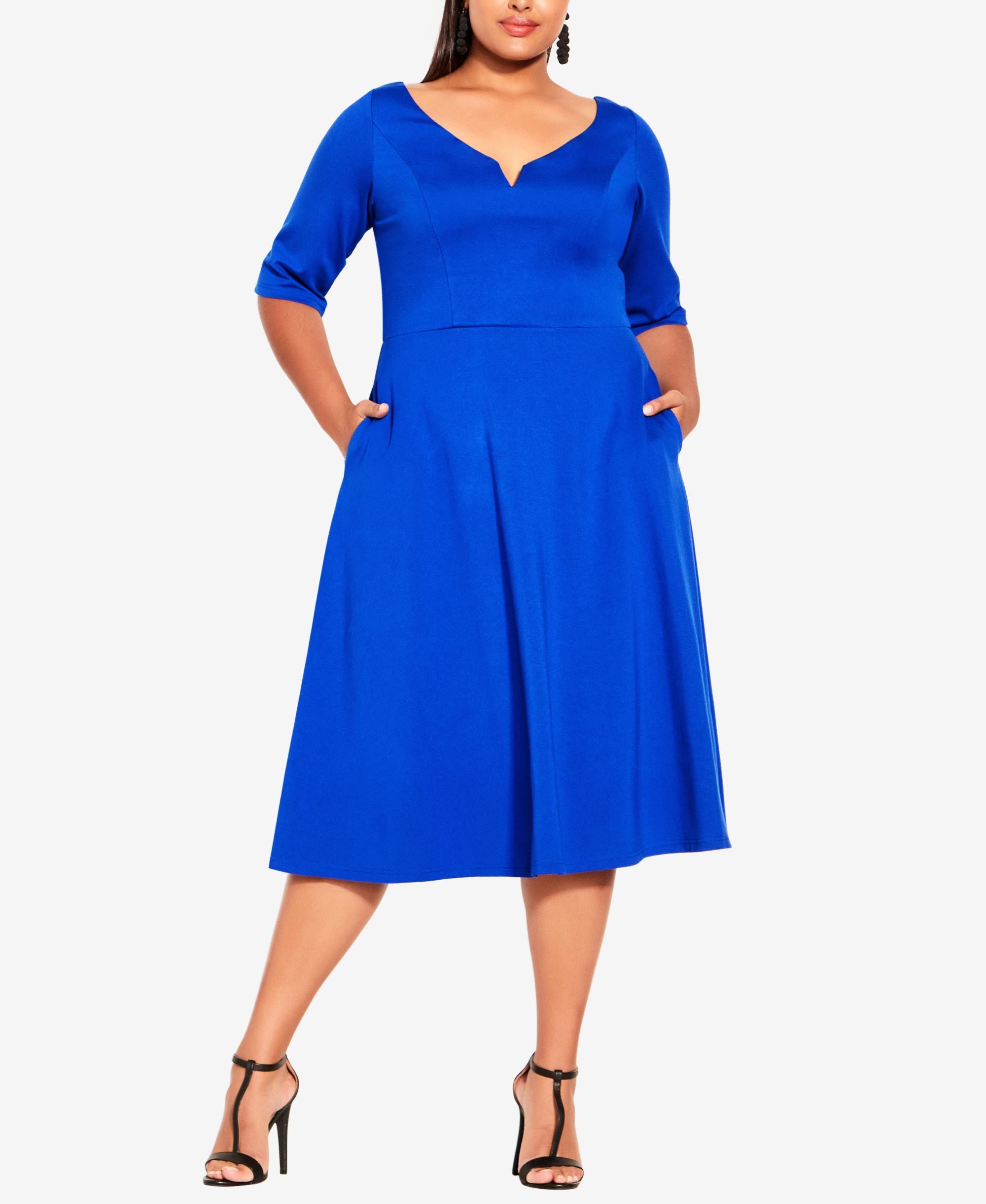 Plus Size Cute Girl Elbow Sleeve Dress