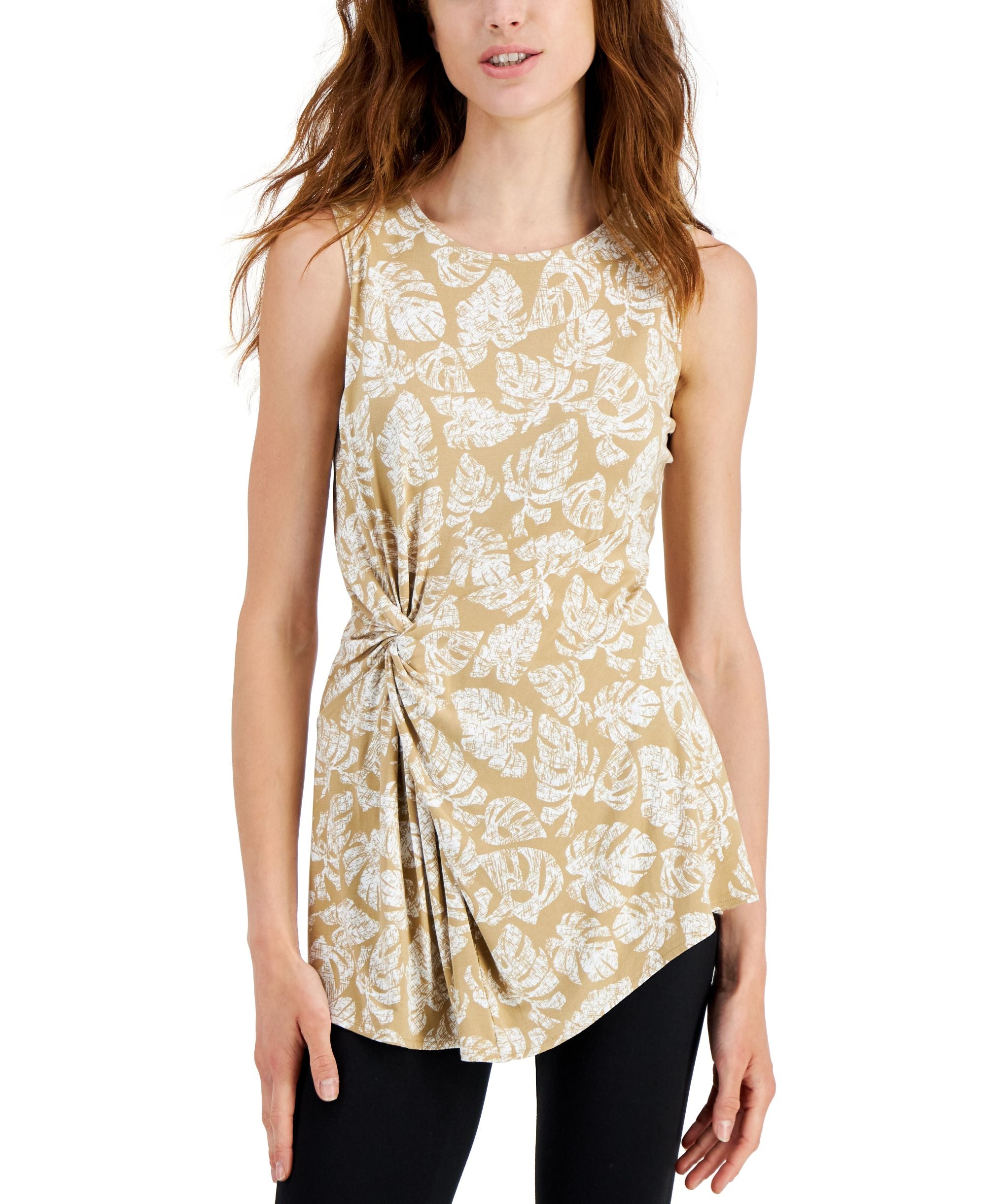 Alfani Womens Twist Front Sleeveless Top