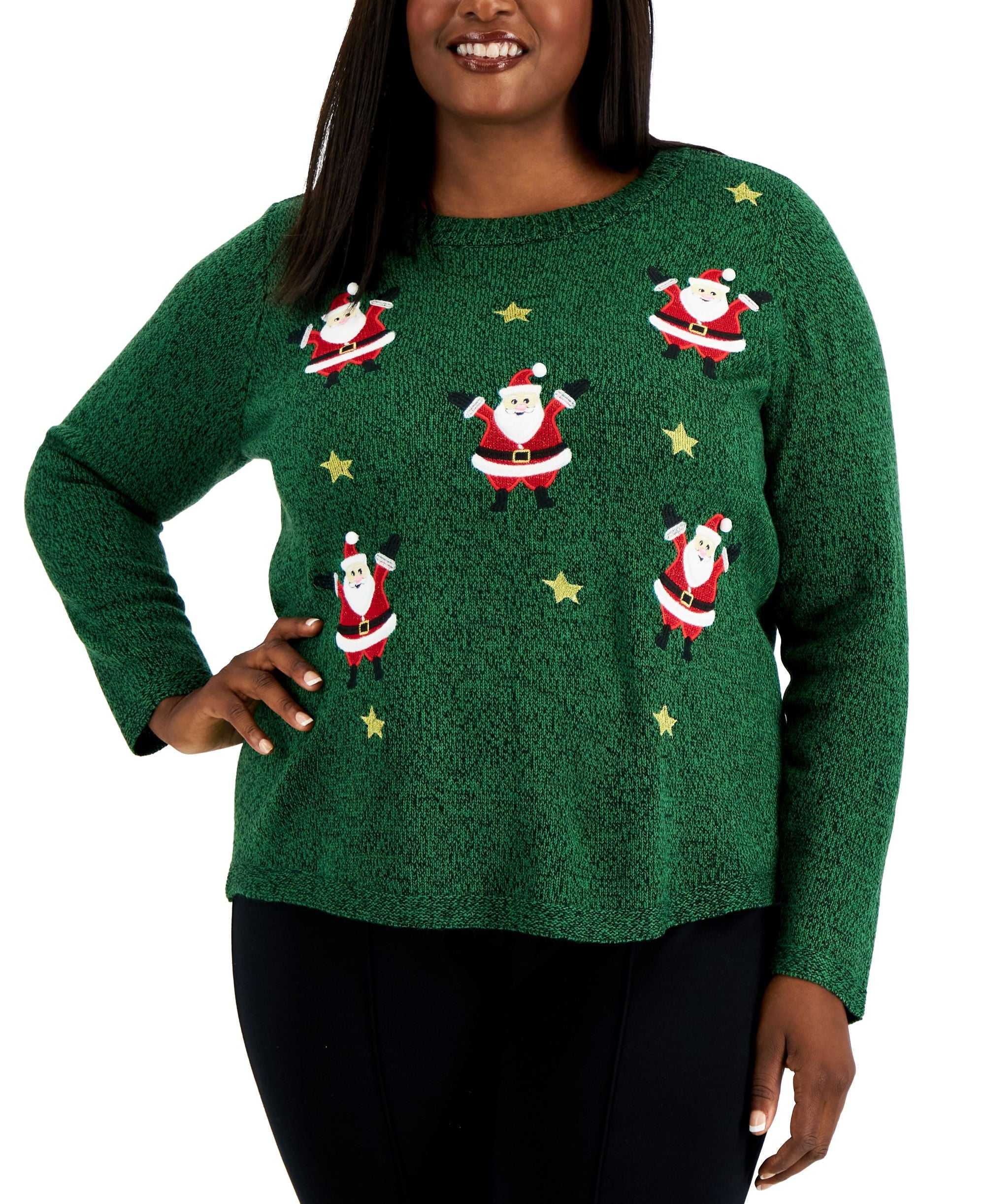 Karen Scott Plus Size Mini Santa Sweater