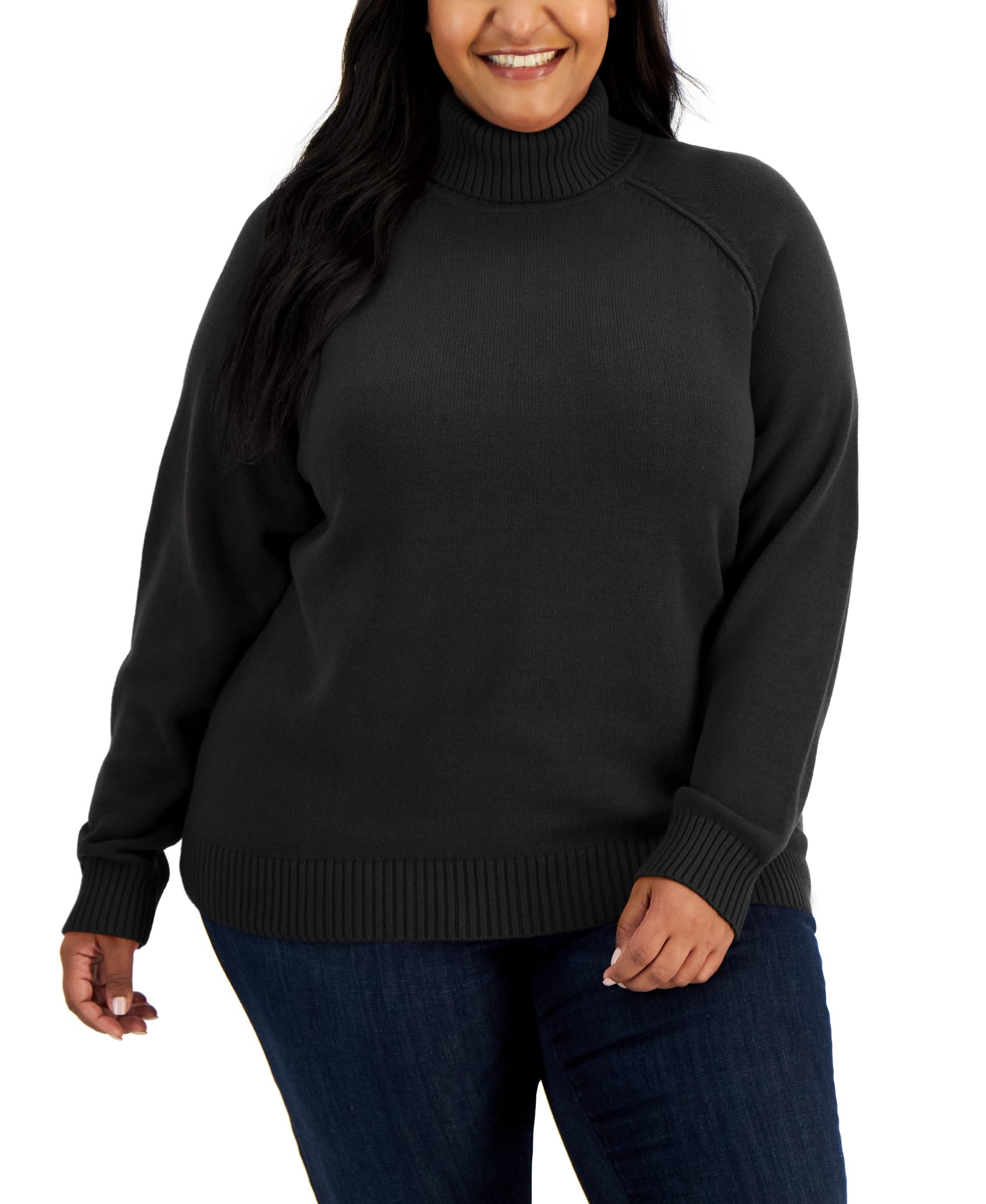 Karen Scott Plus Size Cotton Turtleneck Sweater