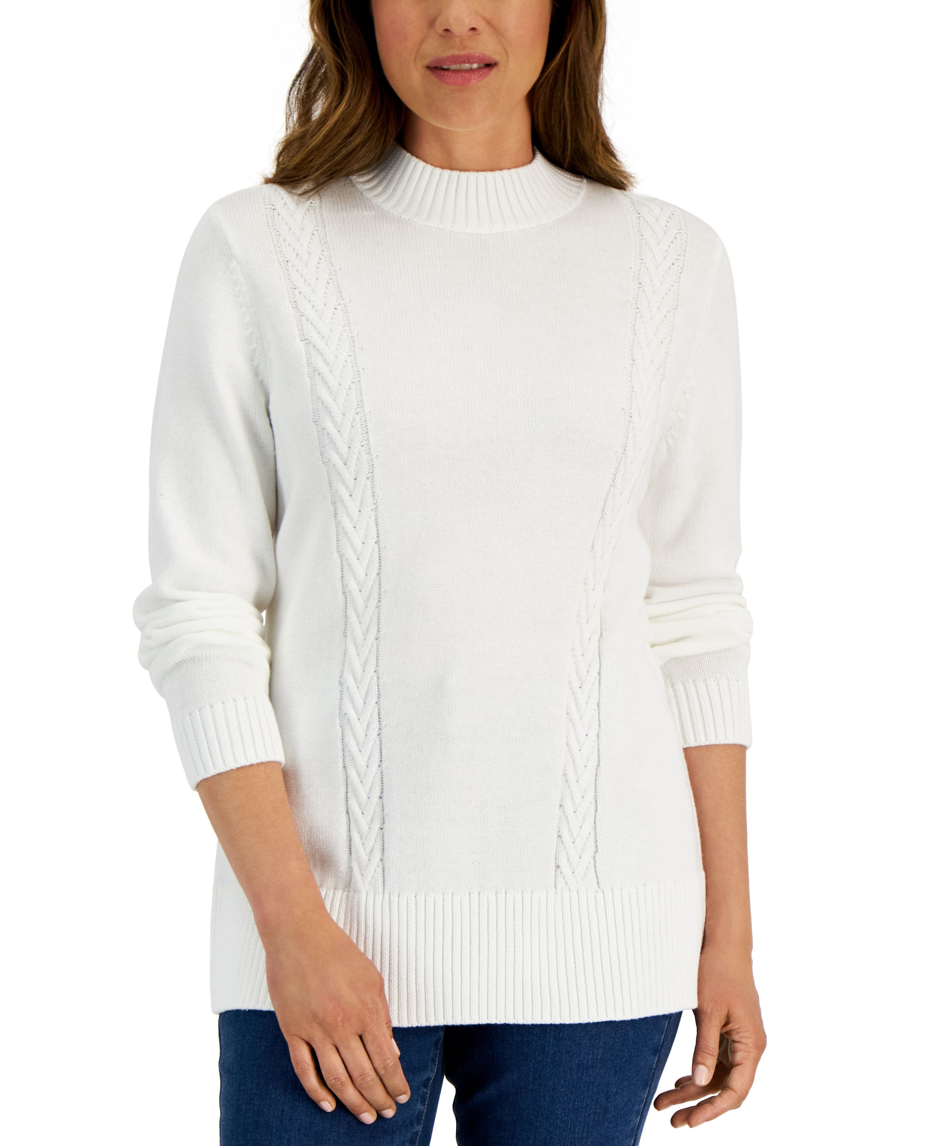 Women's Cotton Cable-Knit Sweater