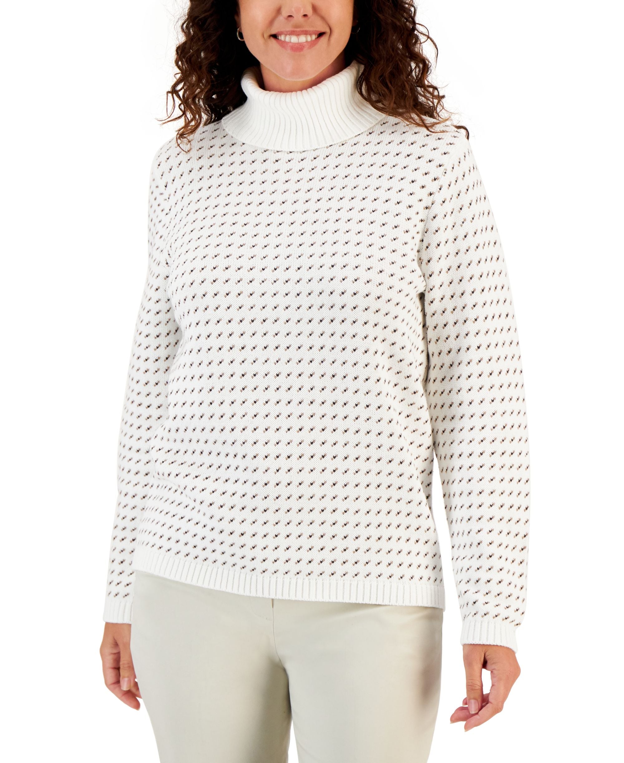 Women's Cotton Jersey Turtleneck Sweater