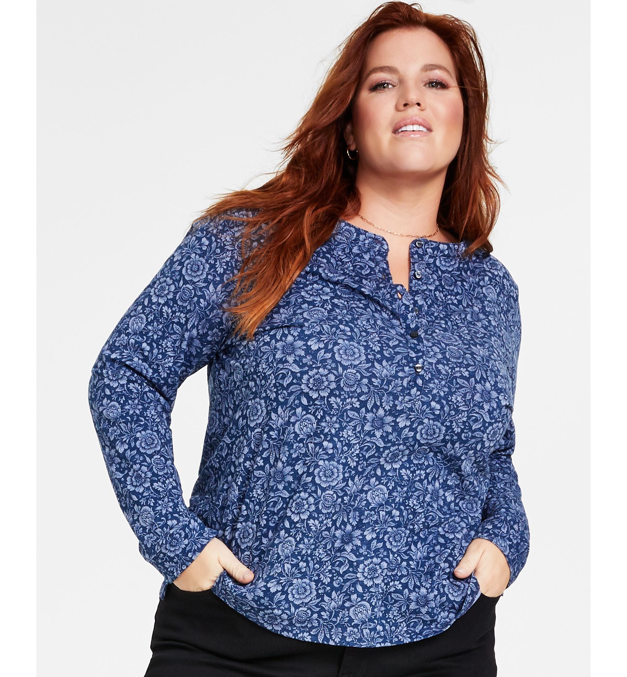 Style & Co Plus Size Printed Knit Shirt