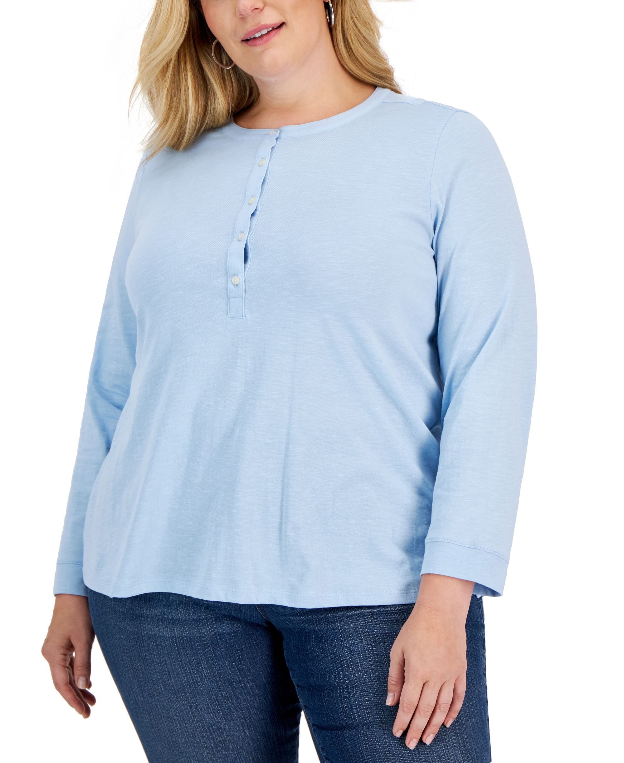 Style & Co Plus Size Henley Top