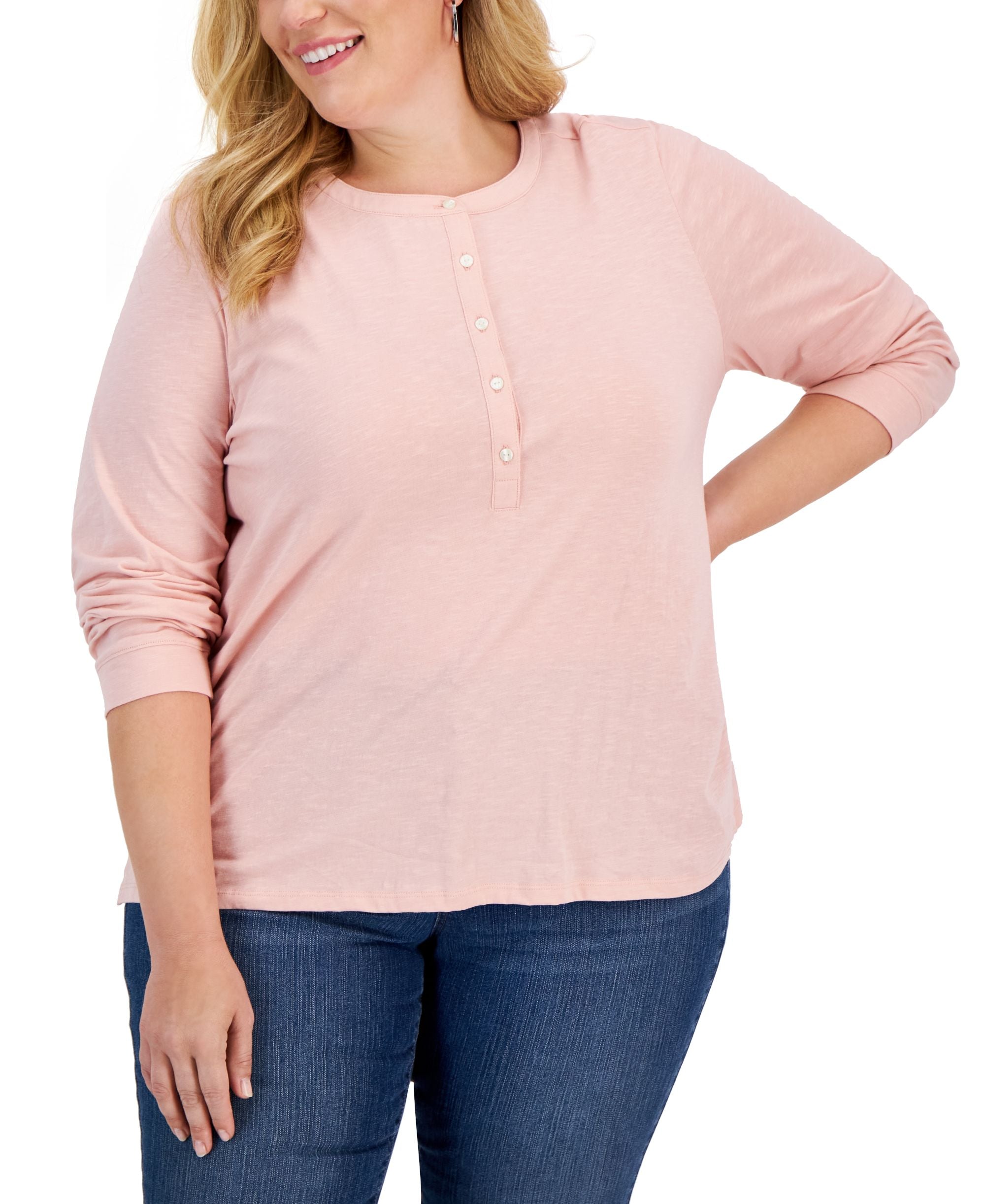 Style & Co Plus Size Henley Top
