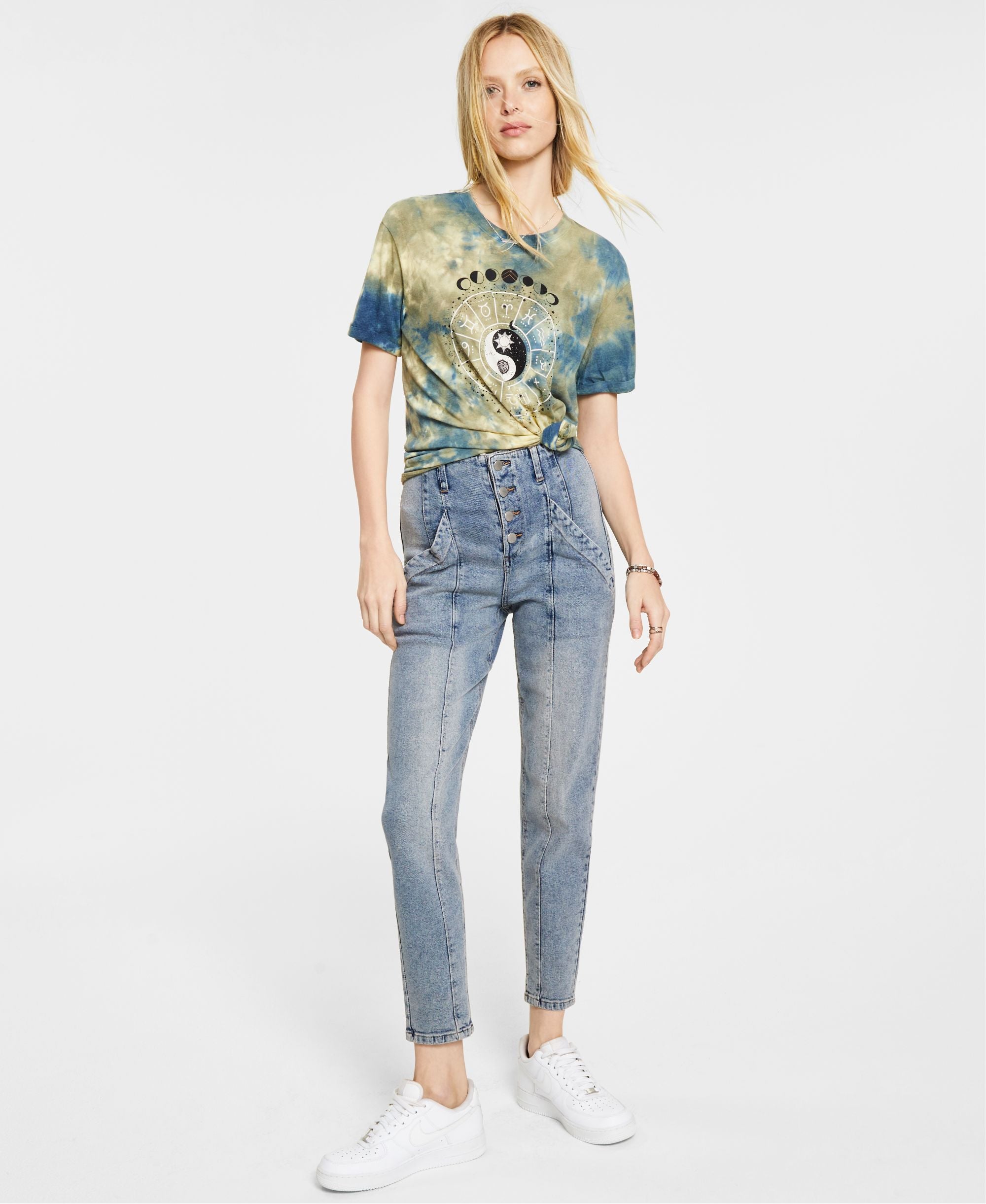 Juniors' Button-Fly Loose Jeans