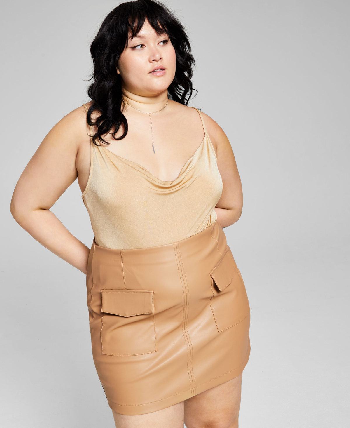 Trendy Plus Size Cowl Neck Bodysuit