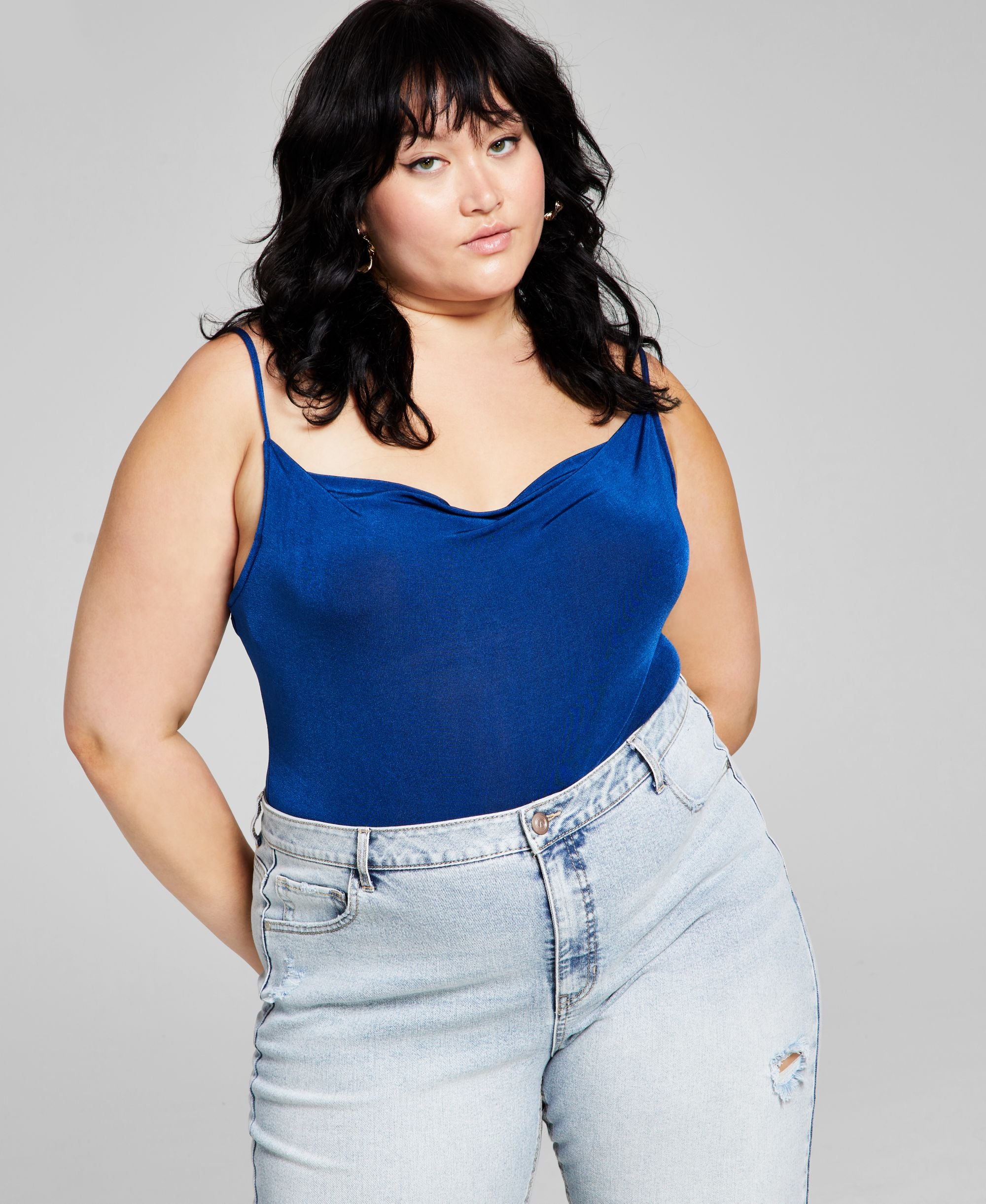 Trendy Plus Size Cowl Neck Bodysuit