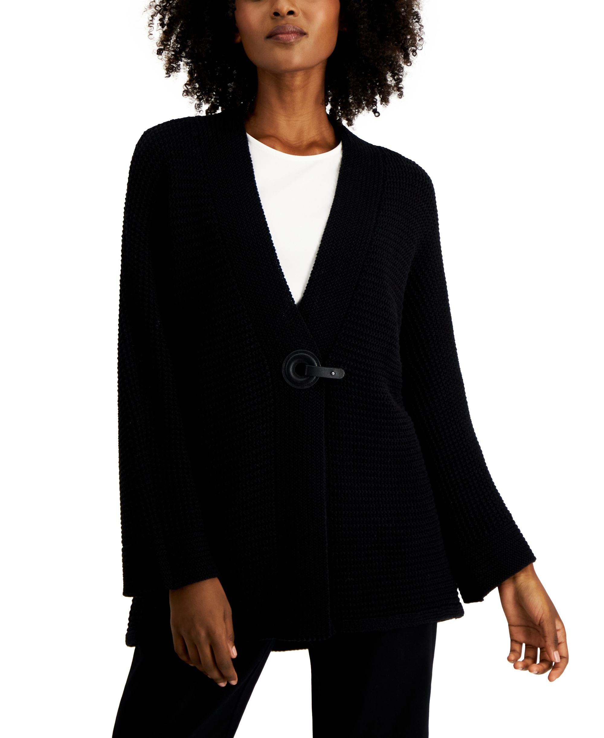 JM Collection Petite V Neck Drop Shoulder Cardigan