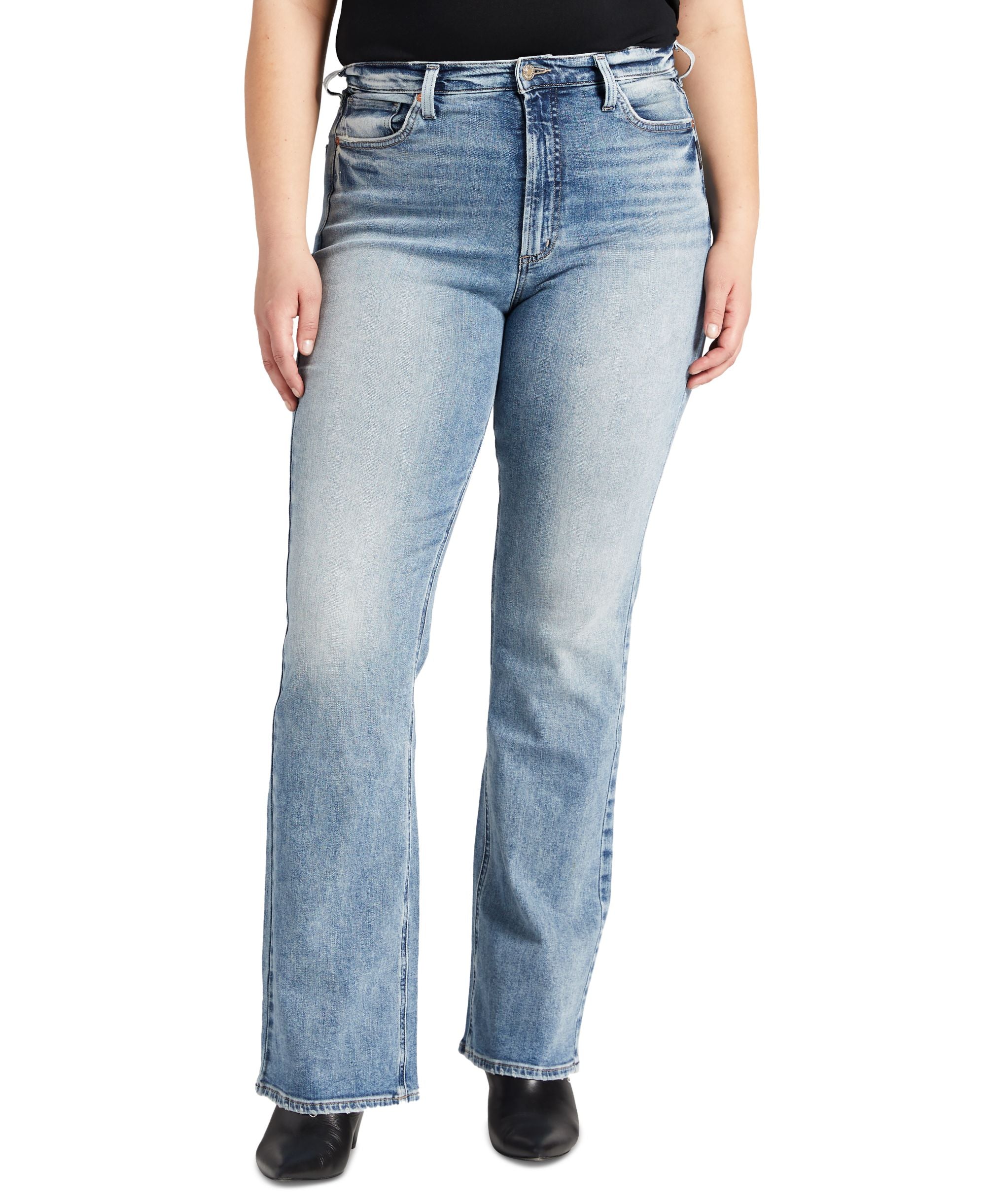 Silver Jeans Co. Womens Plus Size Vintage High Rise Bootcut Jeans