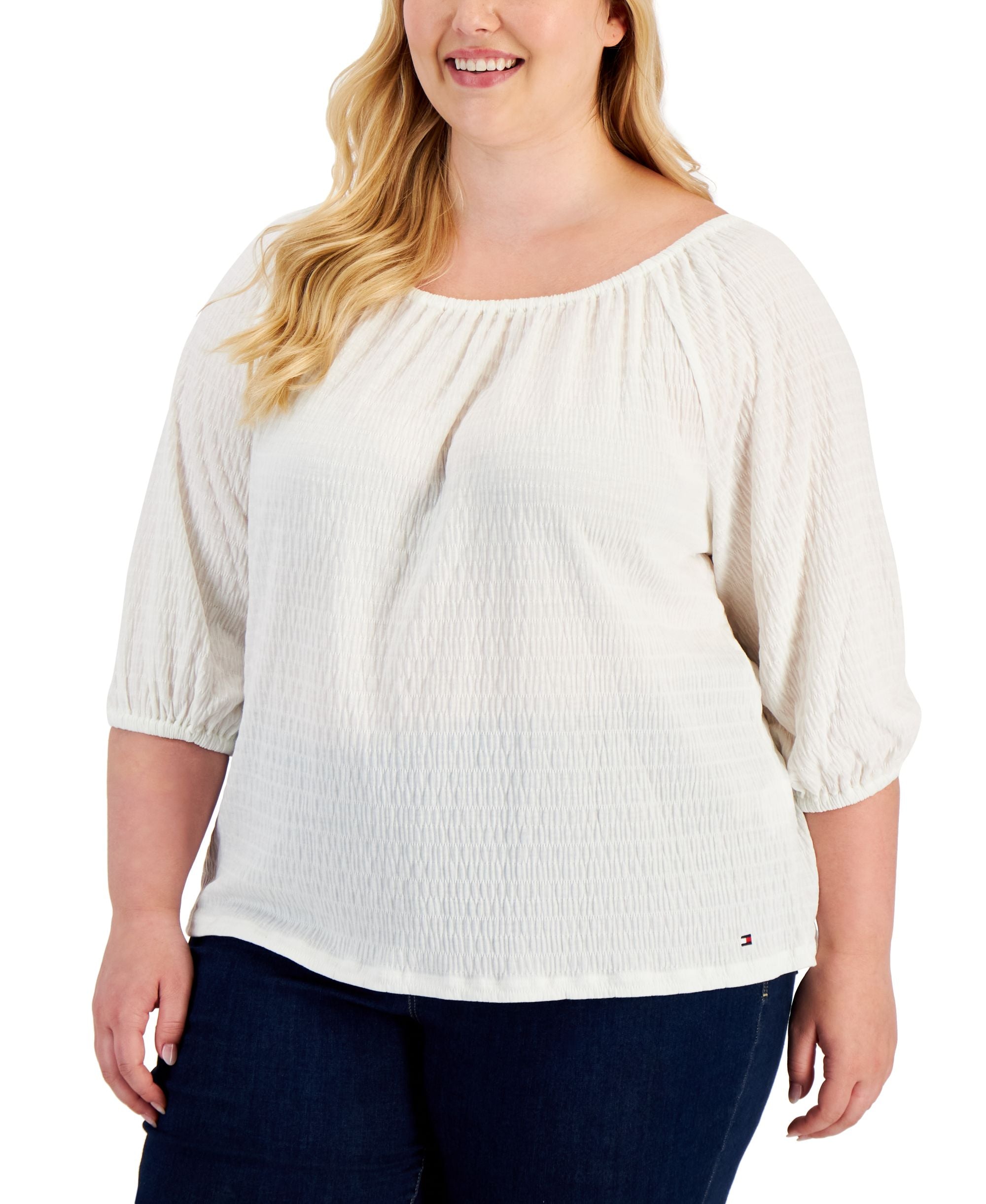 Tommy Hilfiger Plus Size 3/4 Sleeve Top