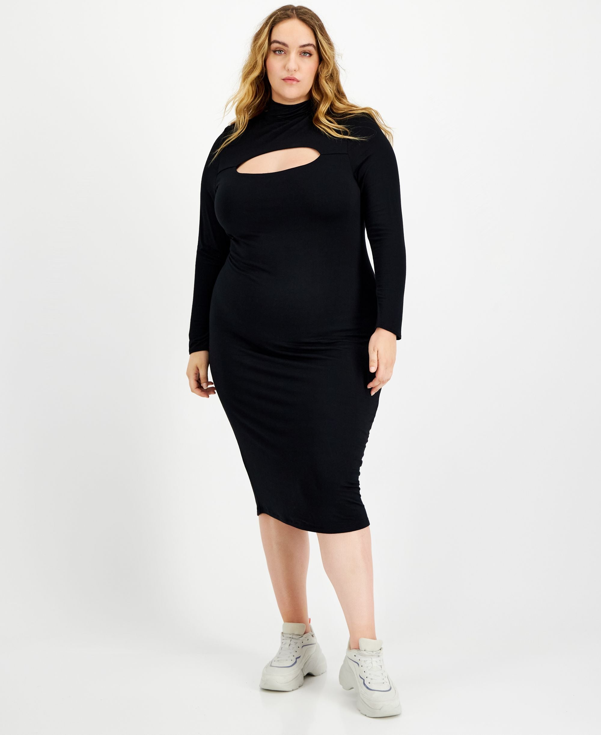 Bar III Trendy Plus Size Cutout Bodycon Midi Dress