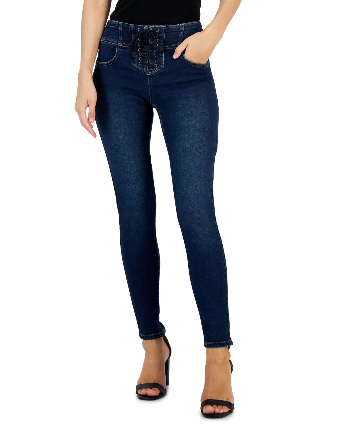 INC International Concepts Womens Lace Up Skinny Jeans