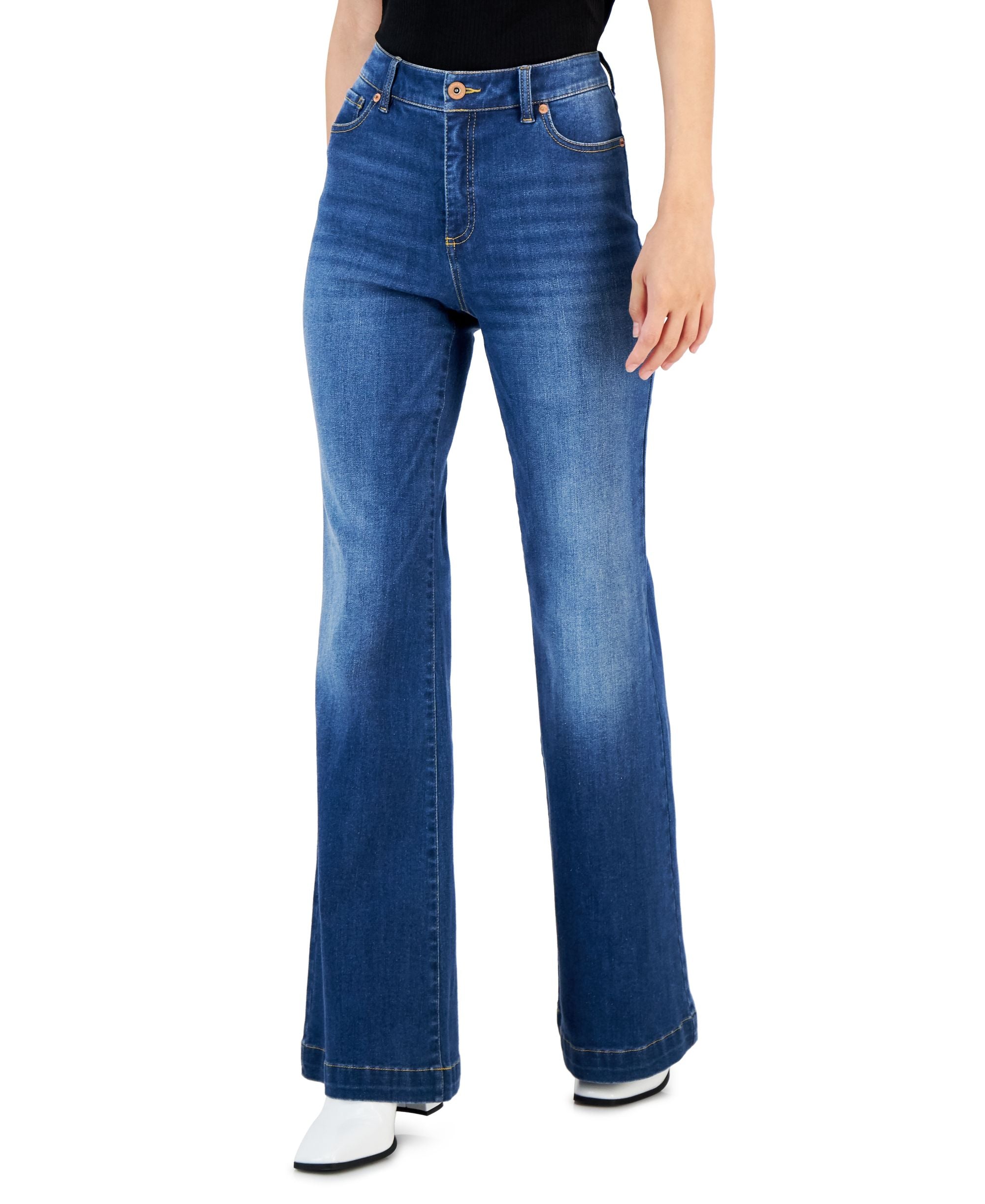 INC International Concepts Womens Wide Leg High Rise Jeans