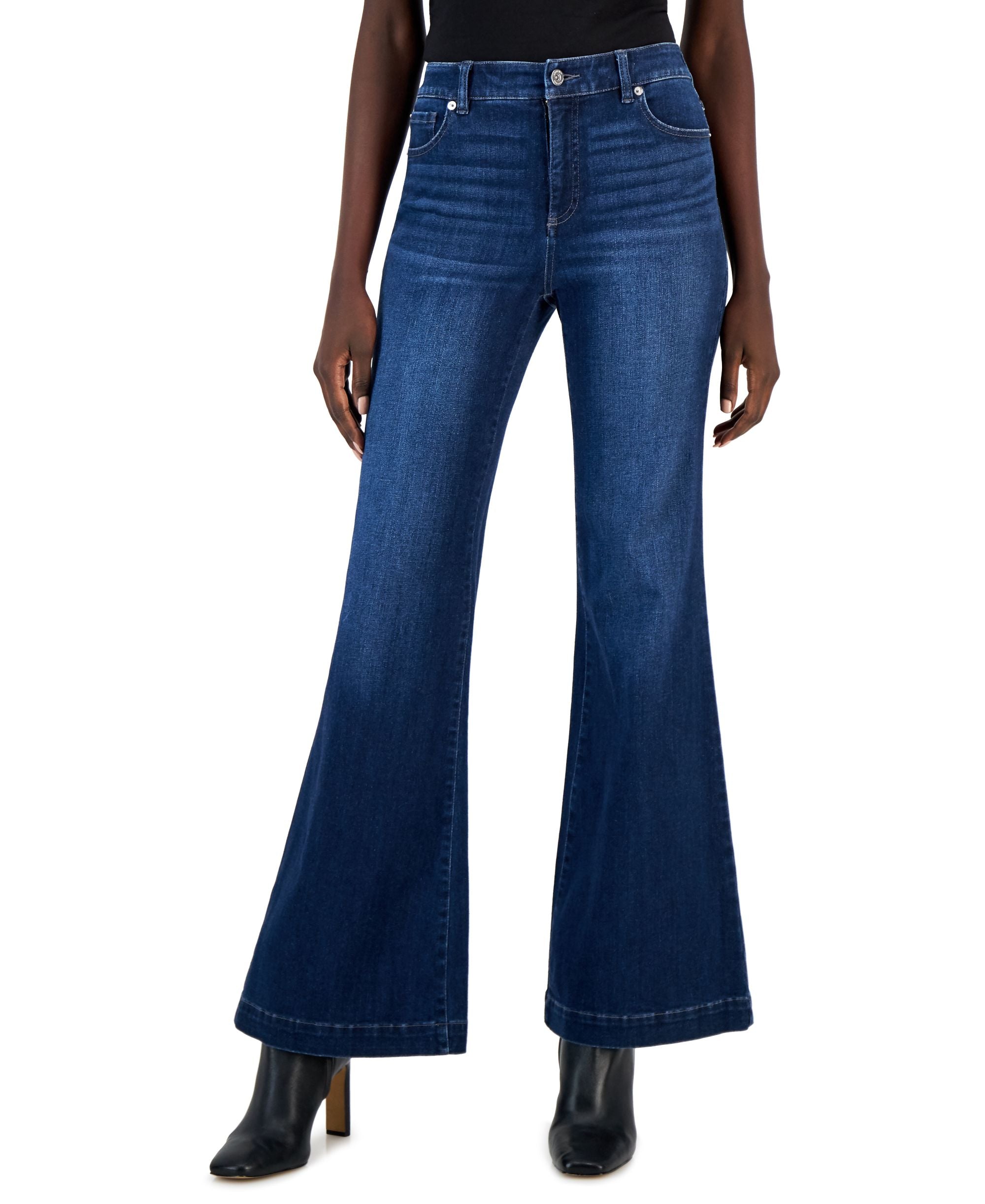 INC International Concepts Womens High Rise Wide Leg Jeans