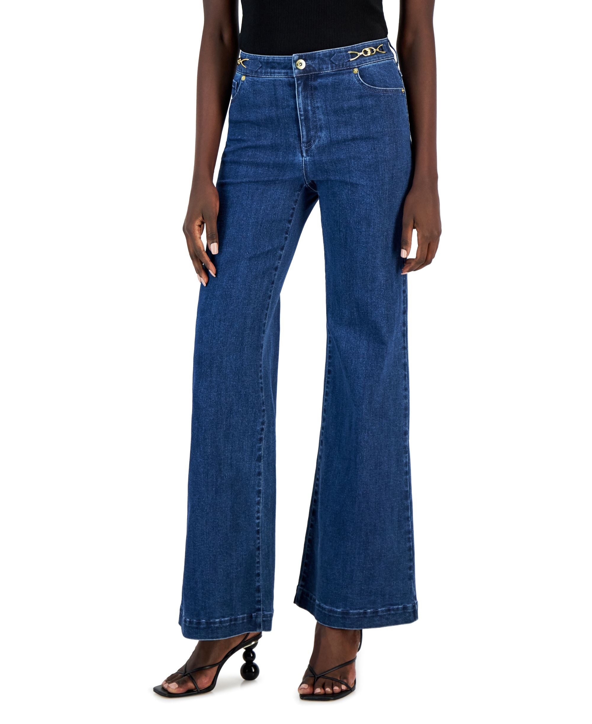 INC International Concepts Womens High Rise Flare Leg Jeans