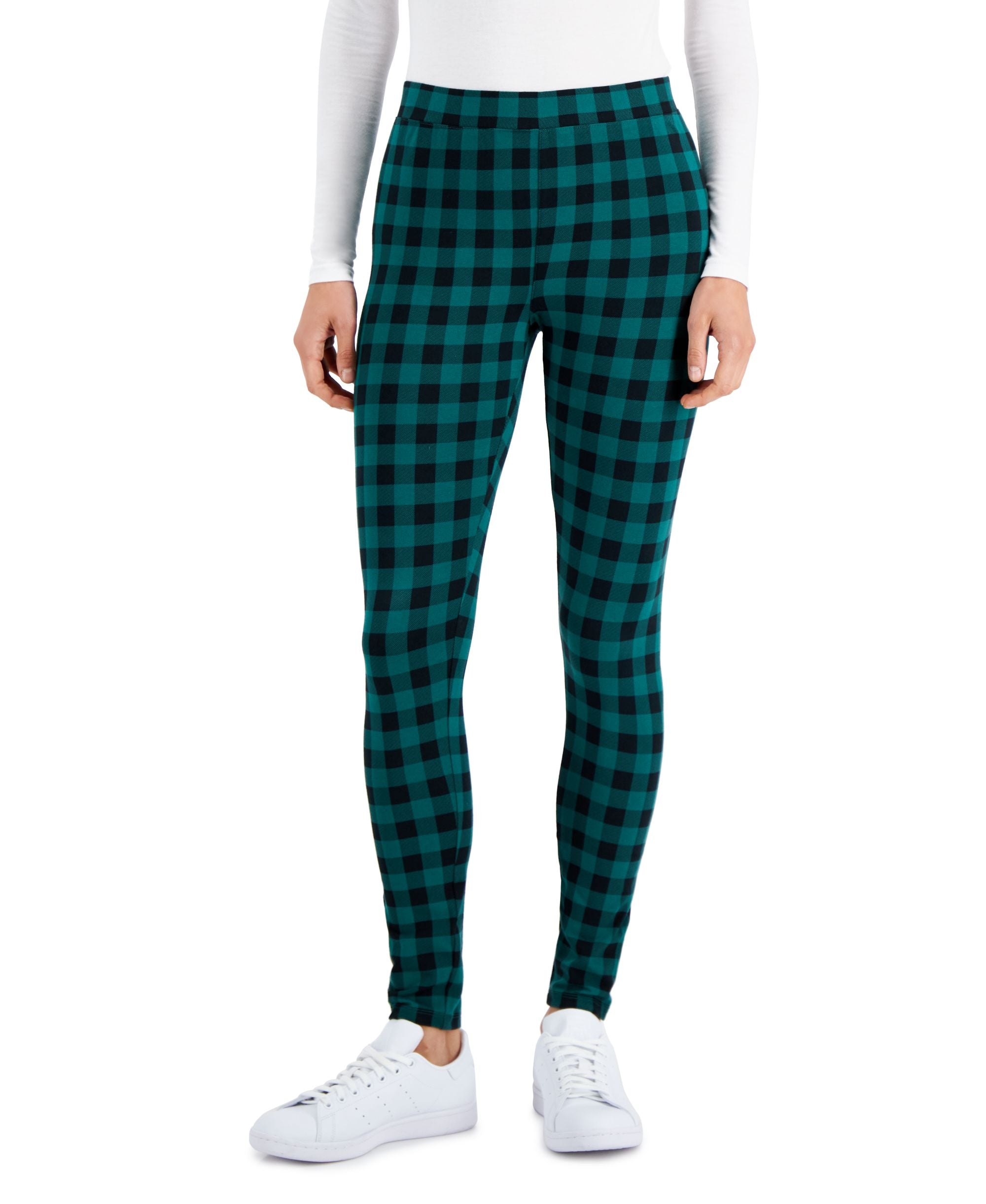 Petite Basic Plaid Leggings