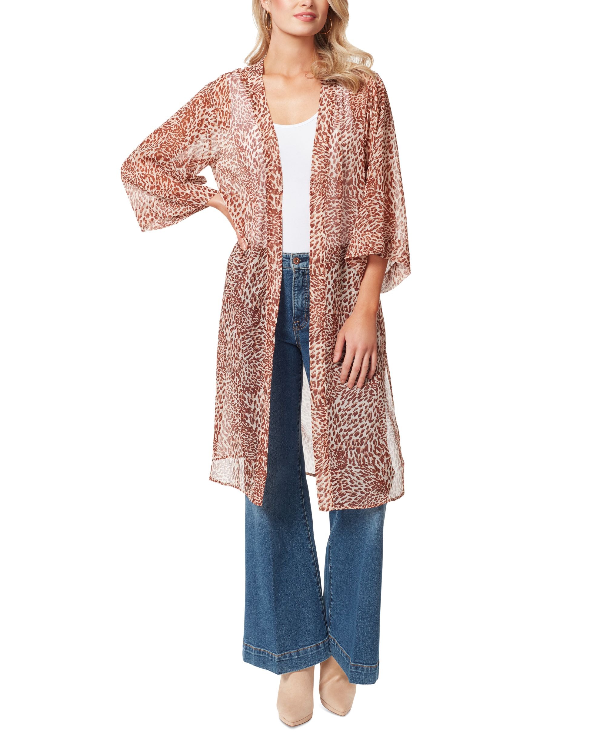 Women's Tina Printed Open-Front Duster