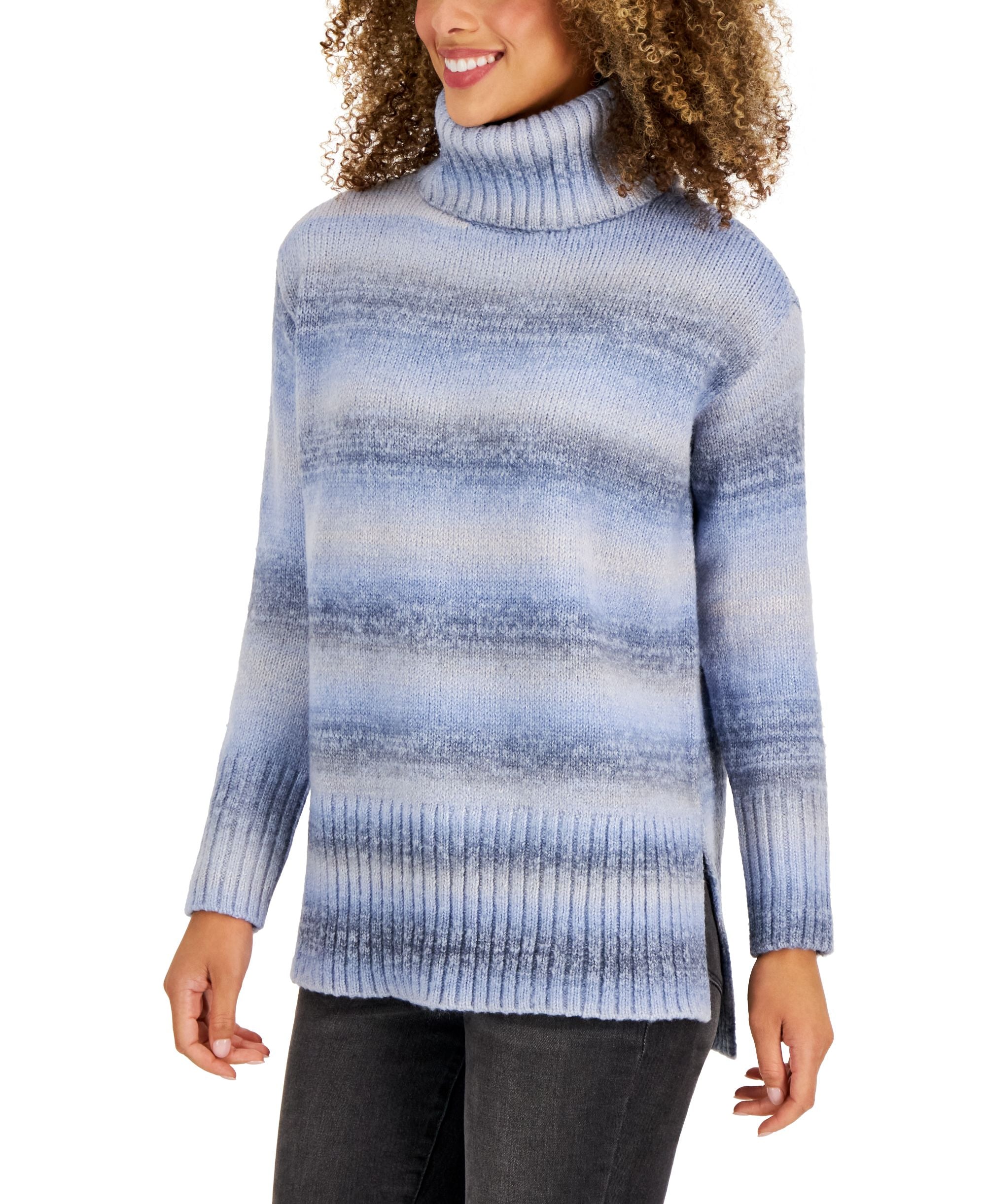 Style & Co Womens Ribbed Trim Turtleneck Sweater