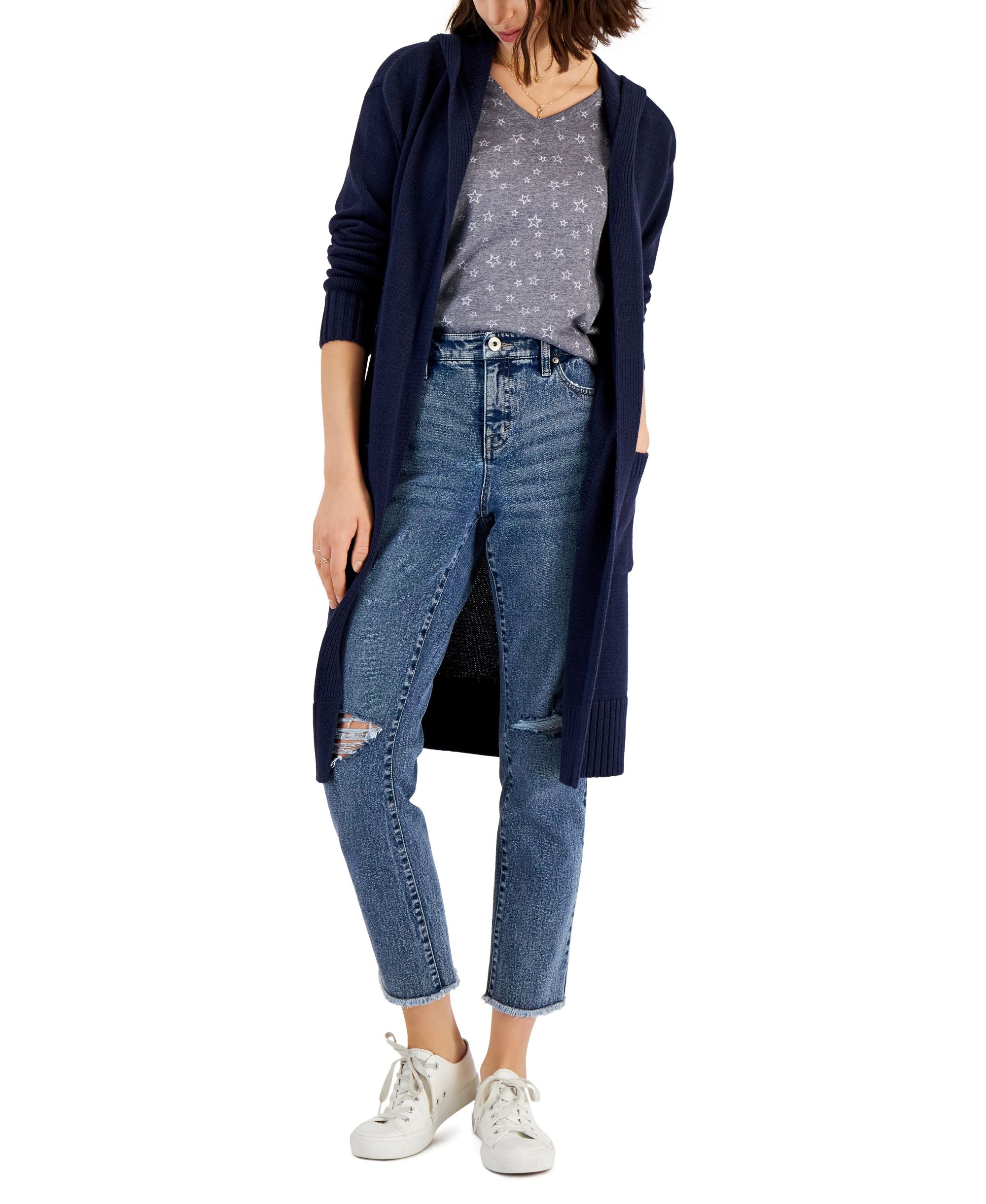 Style & Co Womens Hooded Cardigan