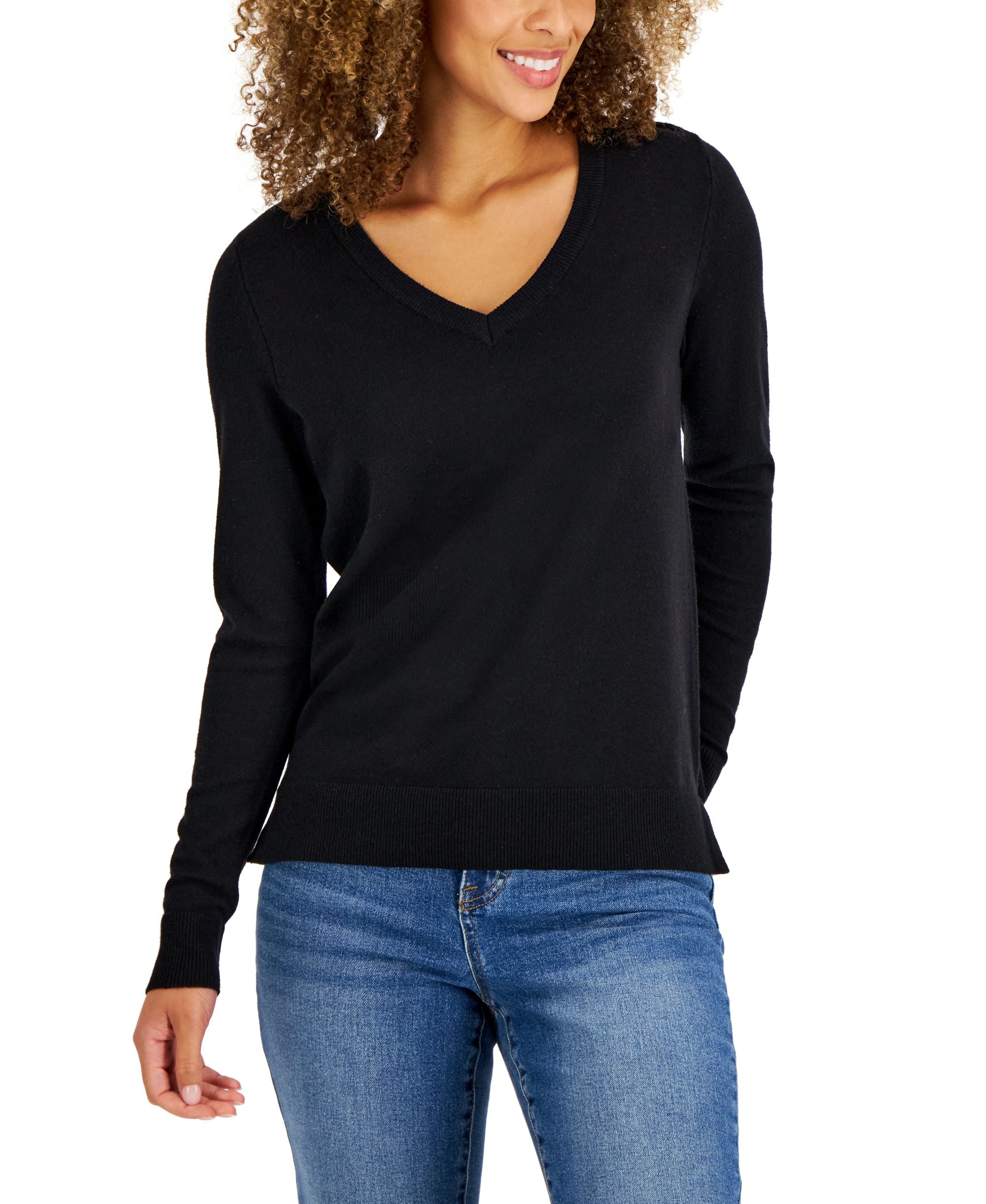 Women's V-Neck Long-Sleeve Sweater