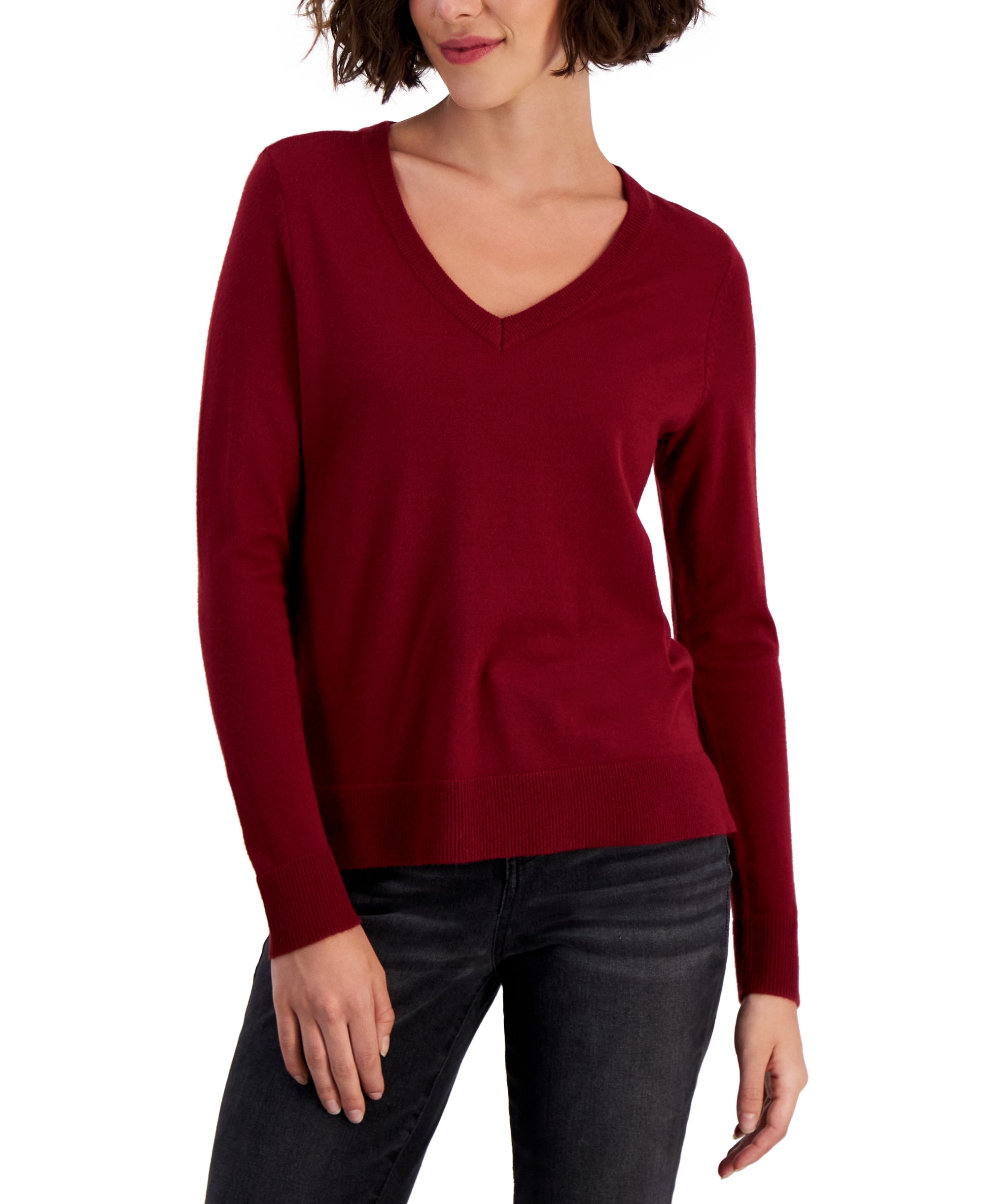Women's V-Neck Long-Sleeve Sweater
