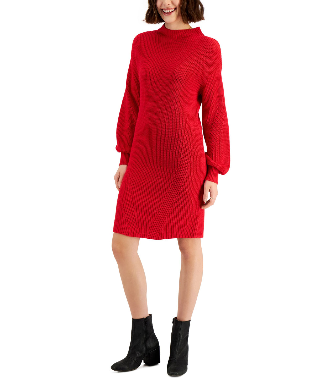 Style & Co Womens Mock Turtleneck Sweater Dress