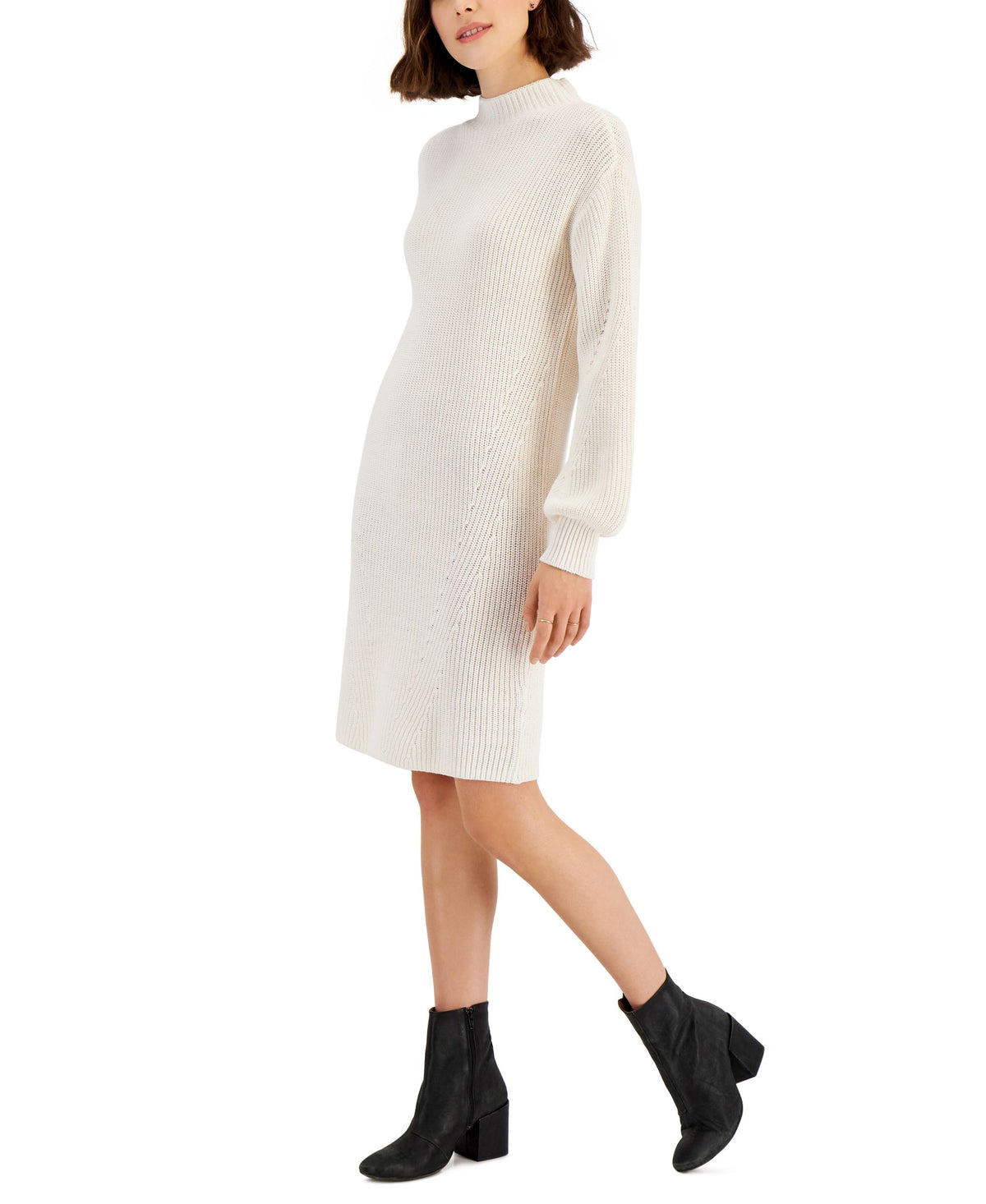 Style & Co Womens Mock Turtleneck Sweater Dress