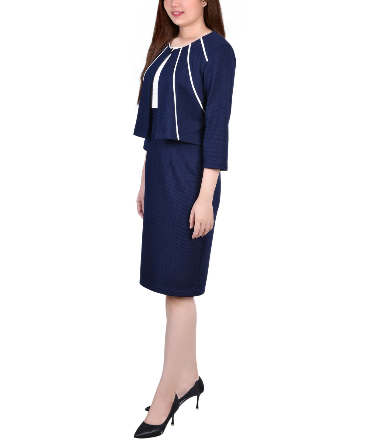 Petite Two Piece Jacket and Dress Set