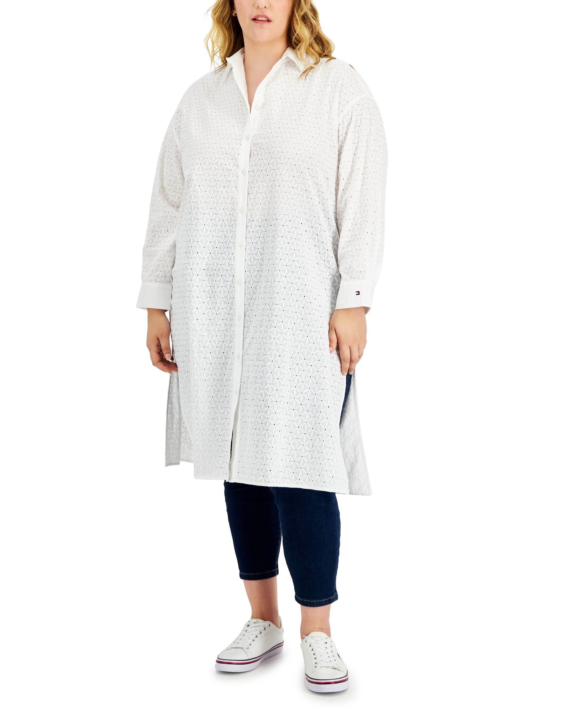 Tommy Hilfiger Plus Size Eyelet Shirt Tunic