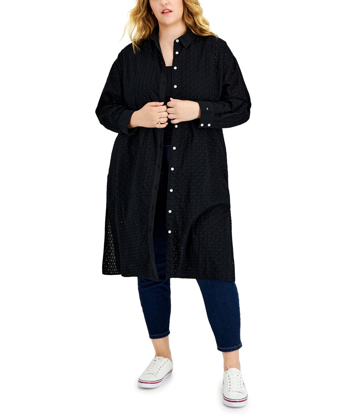Tommy Hilfiger Plus Size Eyelet Shirt Tunic