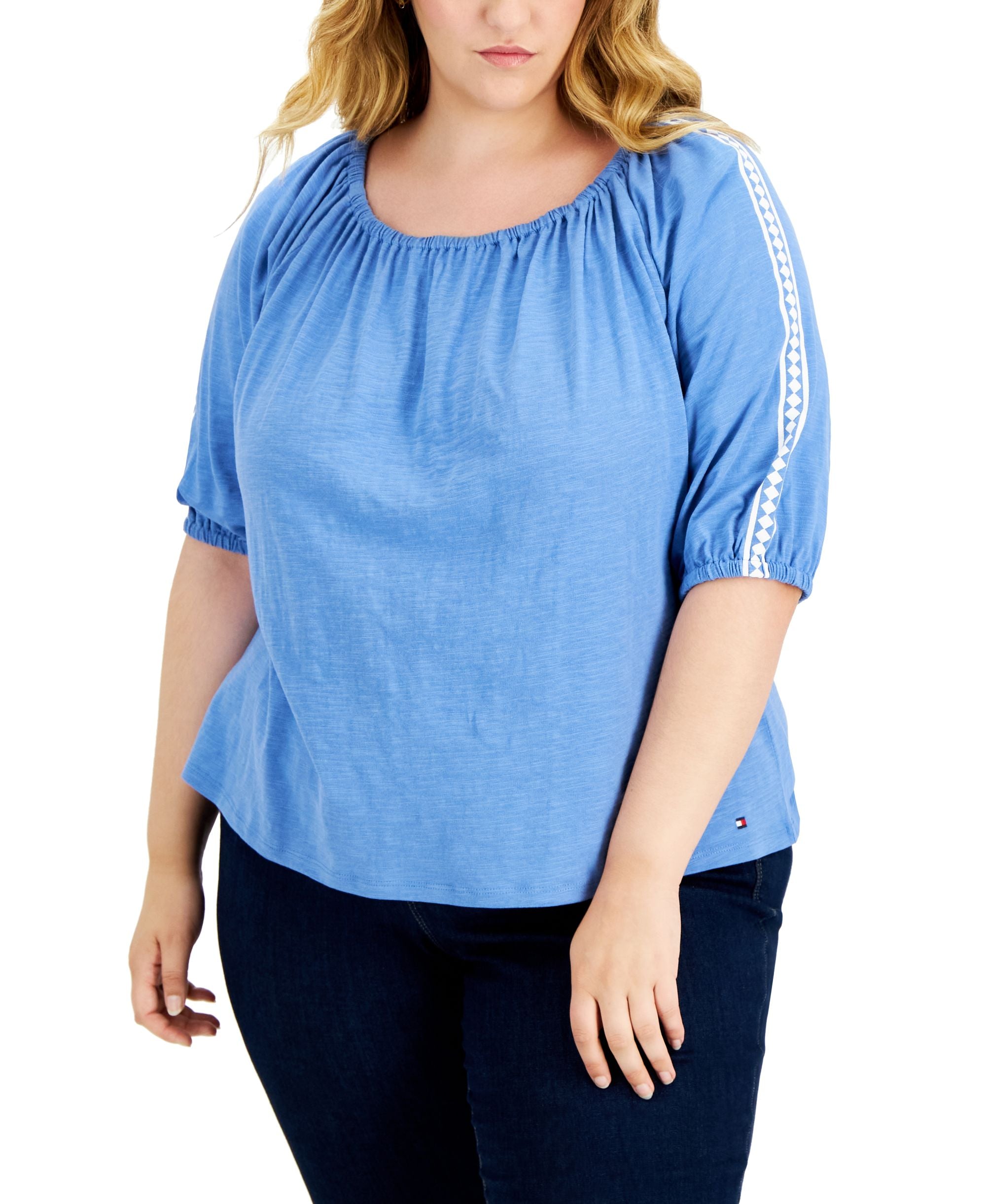 Tommy Hilfiger Plus Size Bubble Sleeve Top